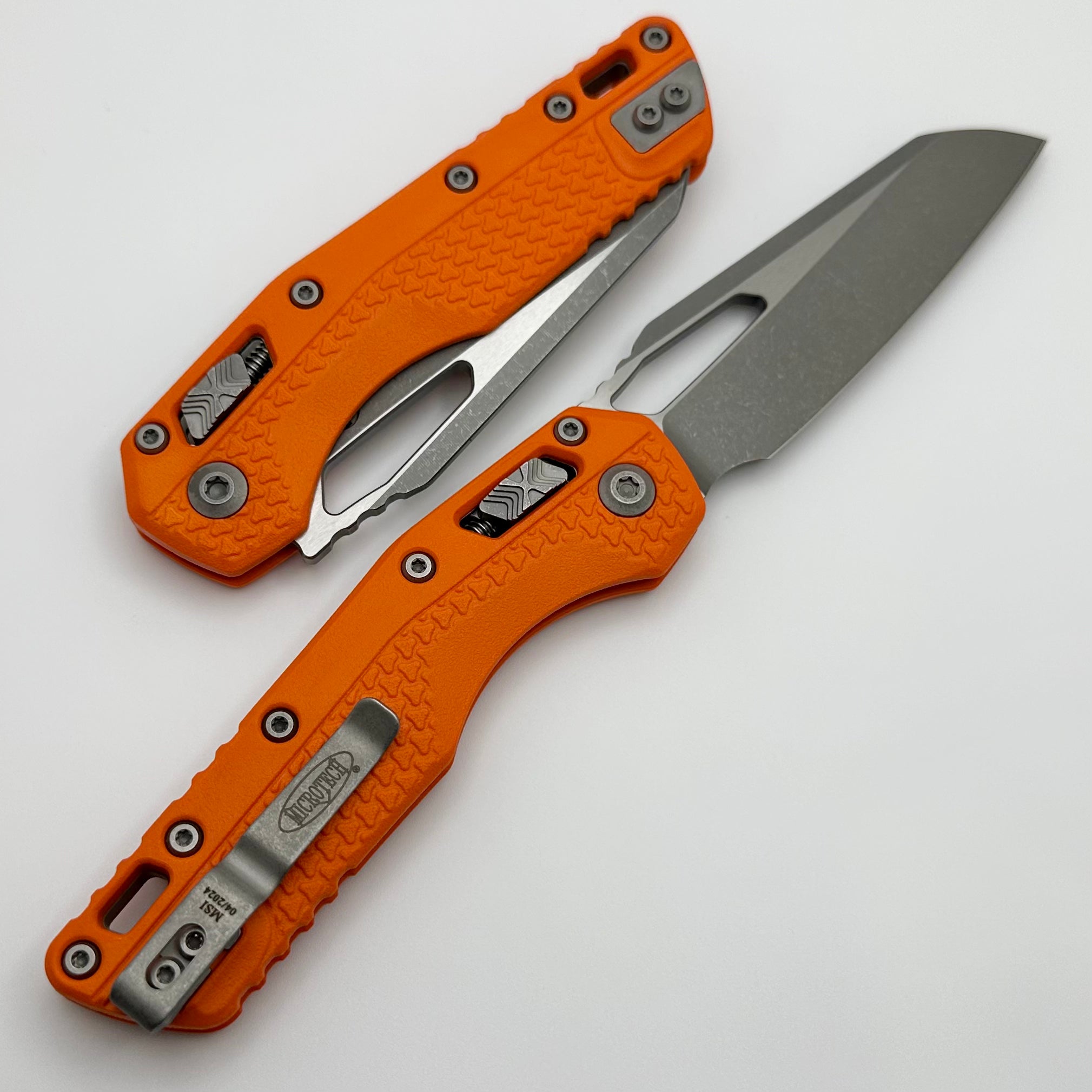 Microtech Knives MSI RAM LOK Orange Polymer & M390MK Apocalyptic Standard 210T-10APPMOR