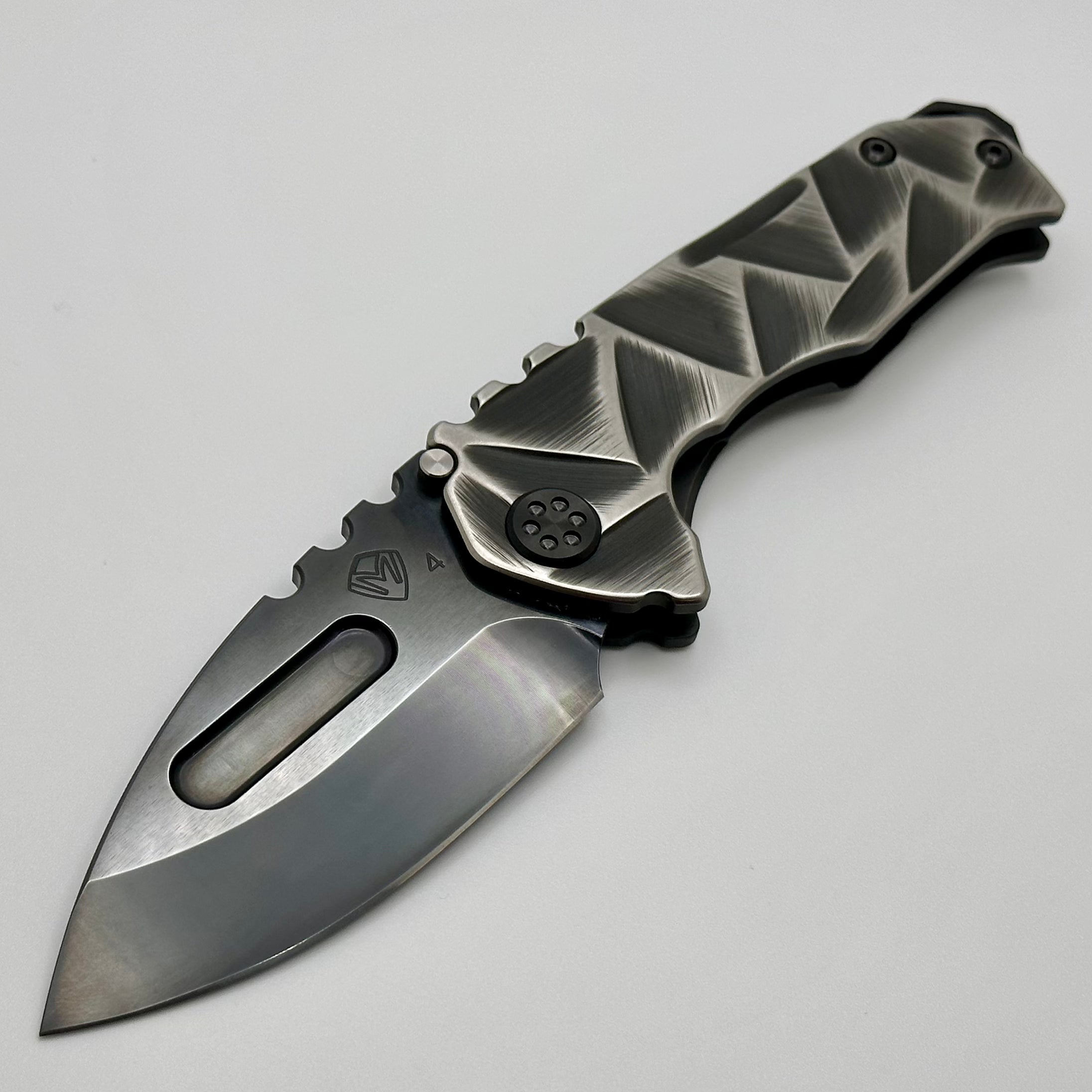 Medford Praetorian Genesis T S45 PVD Drop Point & Black Stained Glass Handles w/ Black Hardware/Clip