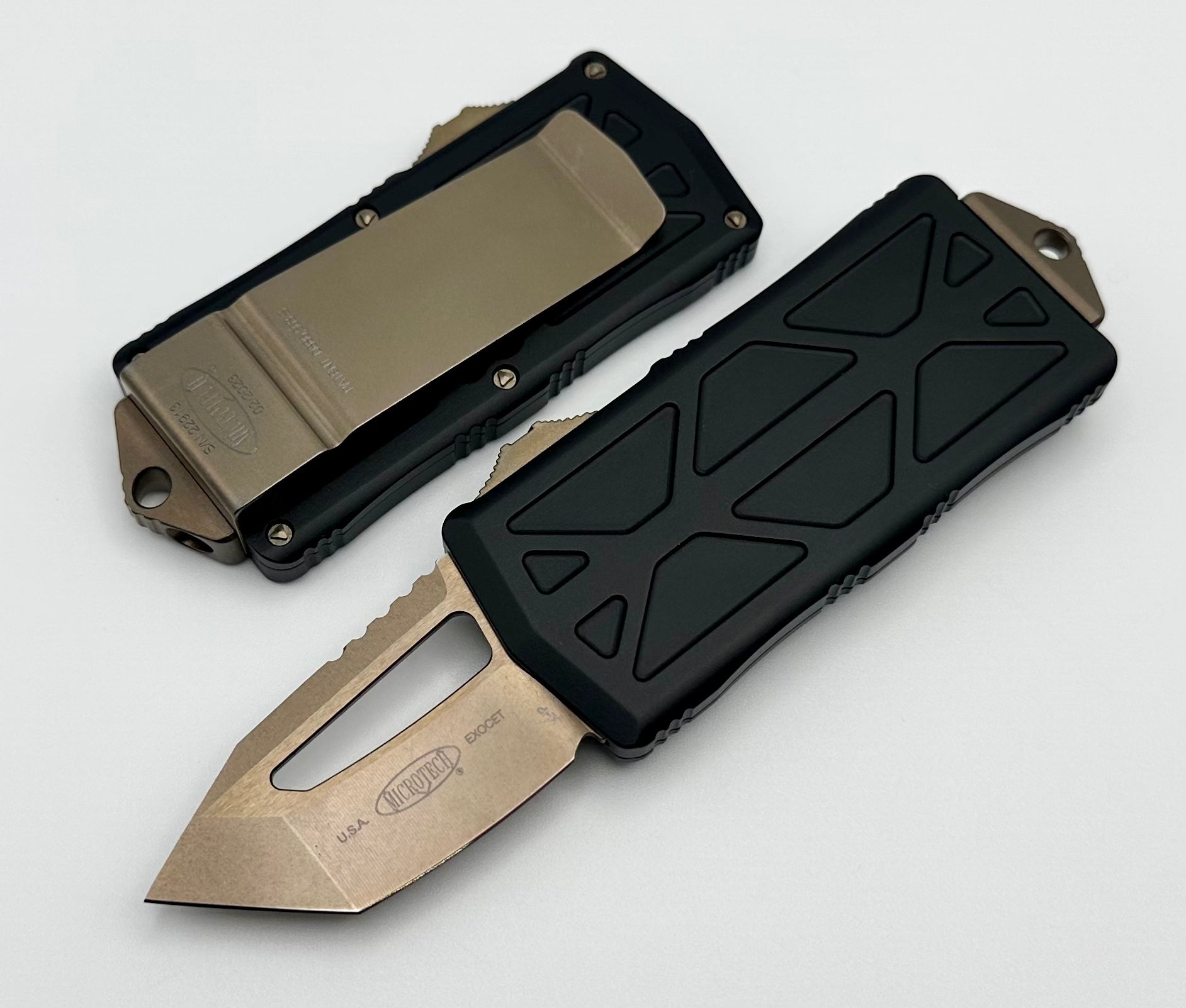 Microtech Exocet T/E Tanto Bronze Standard & Black 158-13