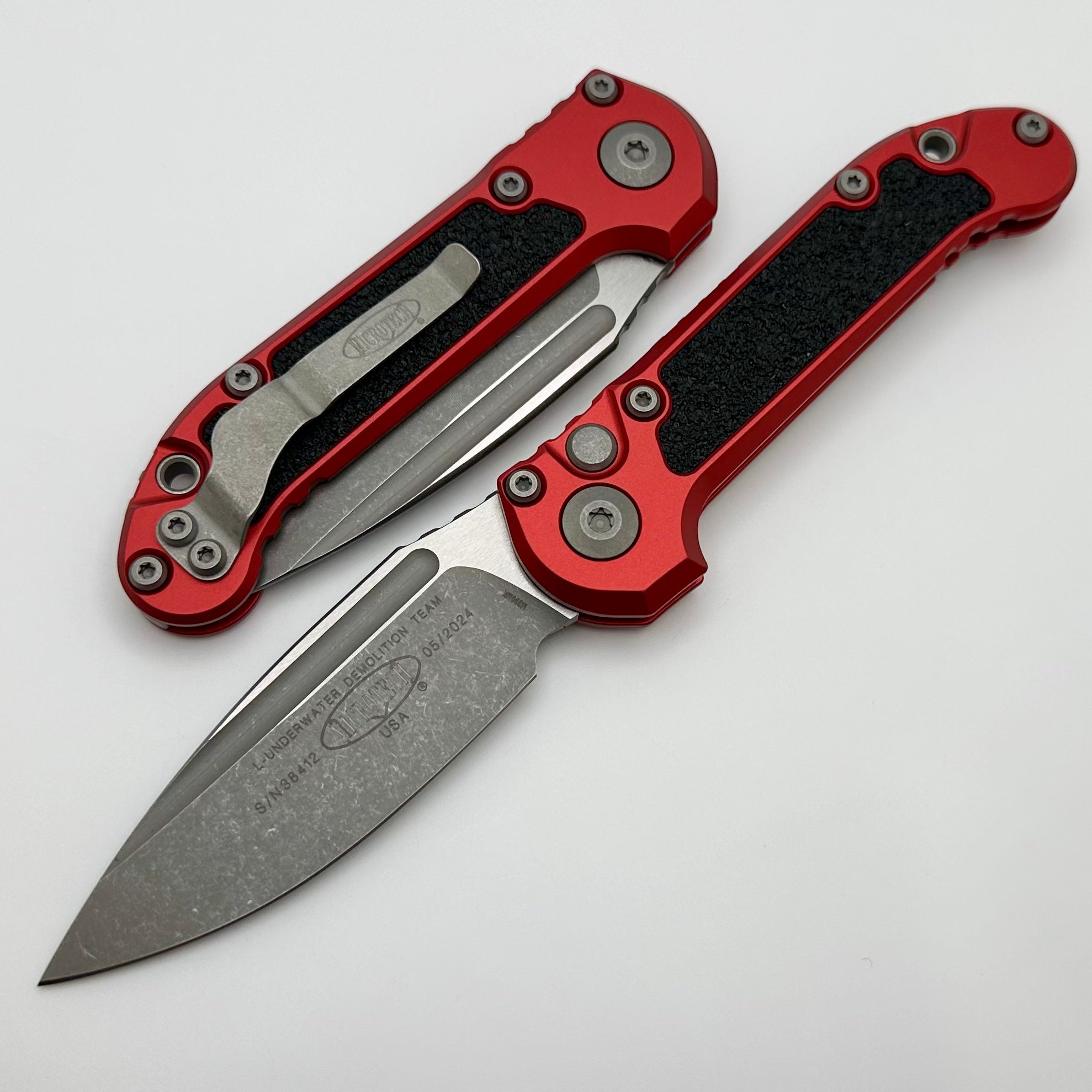 Microtech Knives LUDT Gen III Apocalyptic Drop Point w/ Red Handle 1135-10APRD