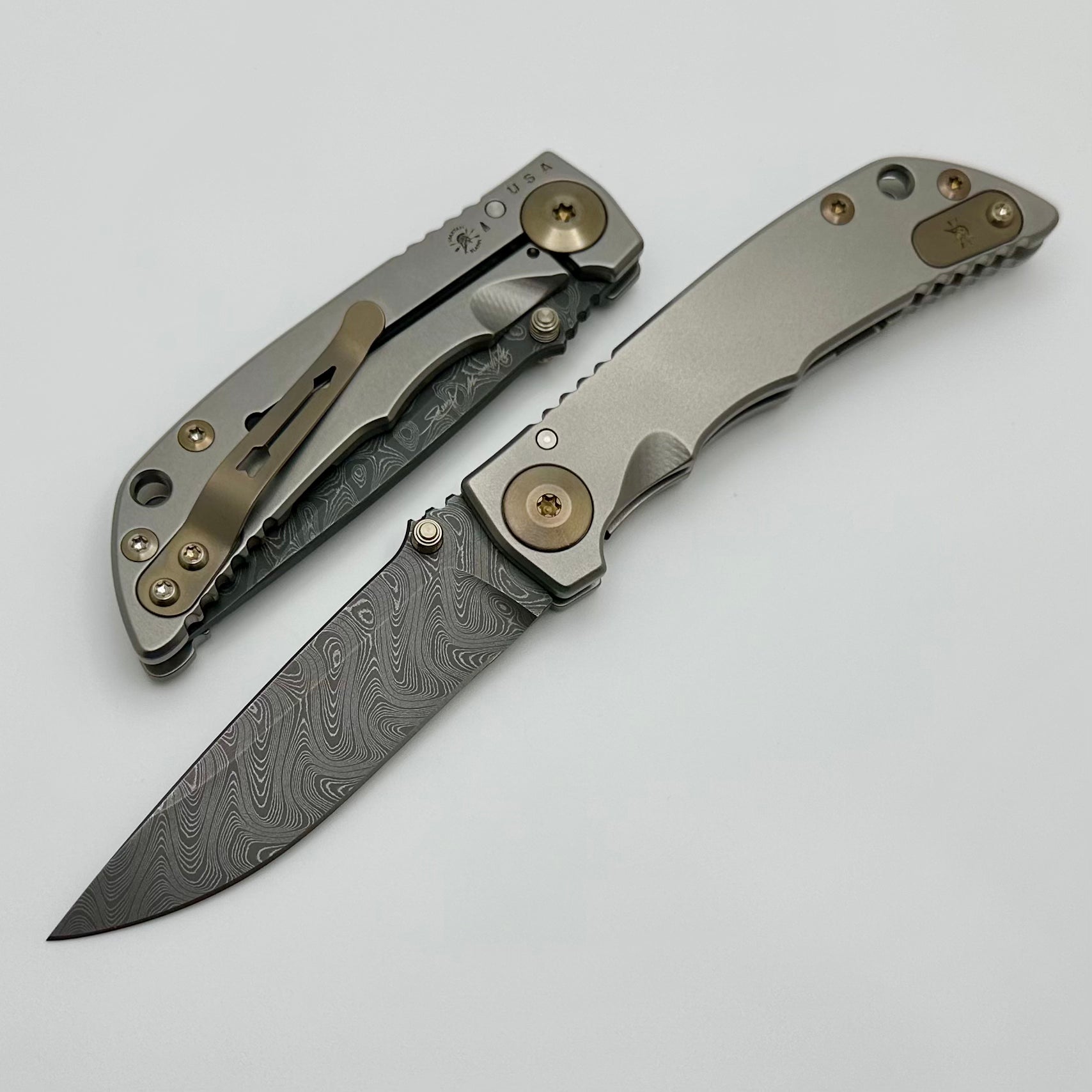 Spartan Blades Harsey Folder 3.25 w/ Damascus & Bronze Accents SF10DMBZ