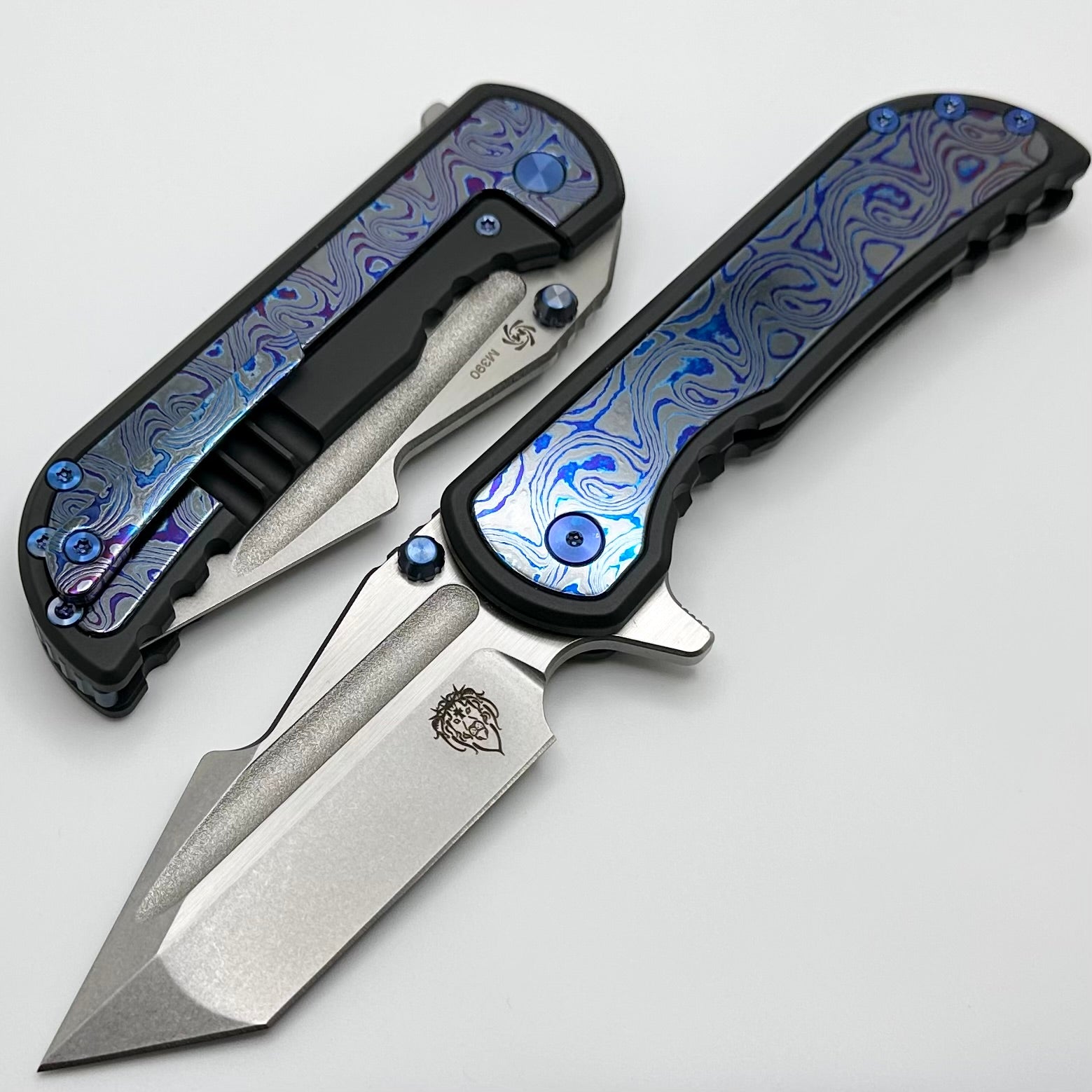 Mechforce Knives Alphahunter Collab Apocalypse w/ Black Timascus Inlays & M390