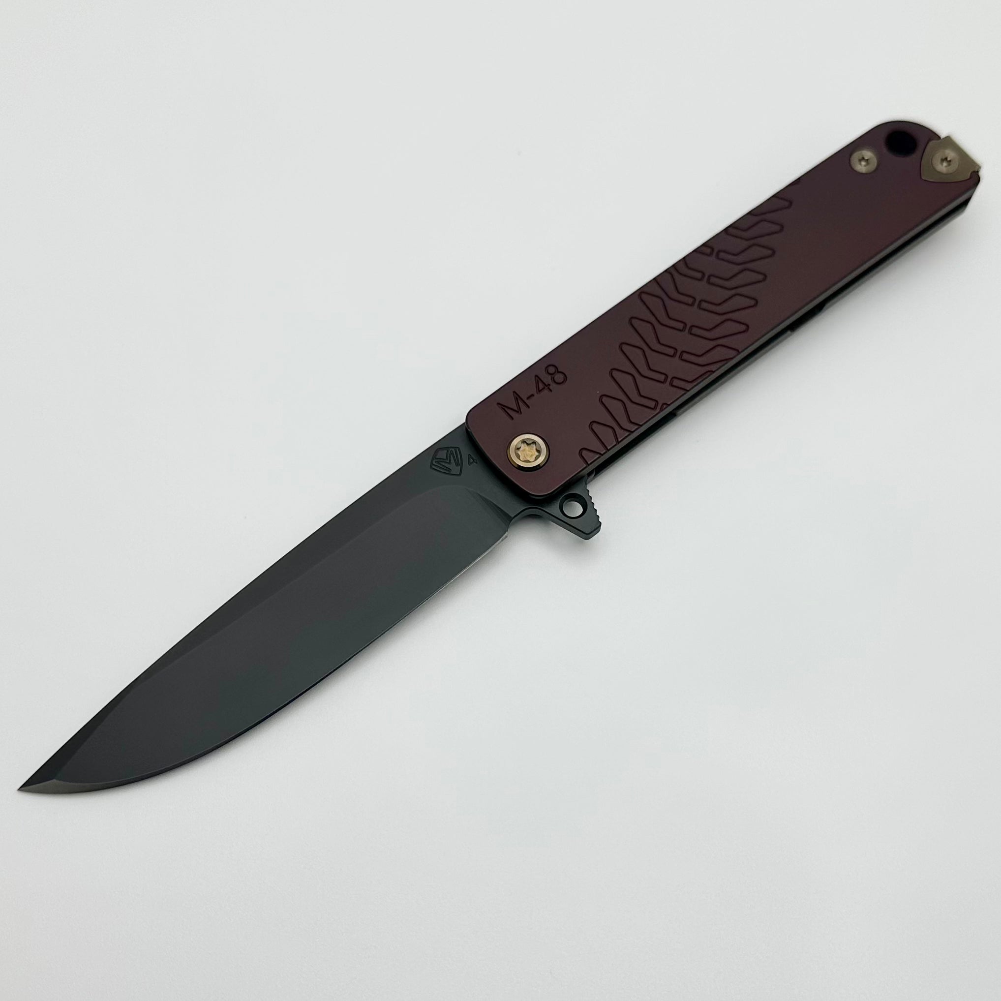 Medford M-48 Red Aluminum Handle w/ PVD Spring & Bronze Hardware/Clip & DLC S45VN