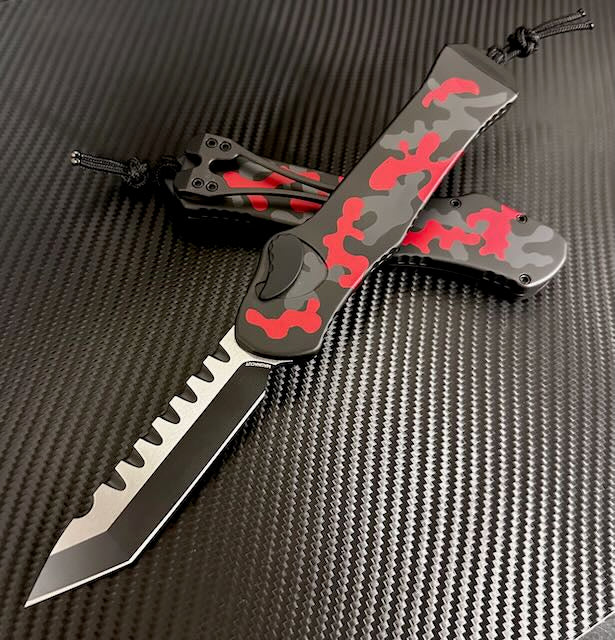 Heretic Hydra V3 Red Camo Aluminum Handle & Two Tone Cerakote Tanto MagnaCut H006-10A-RCAMO