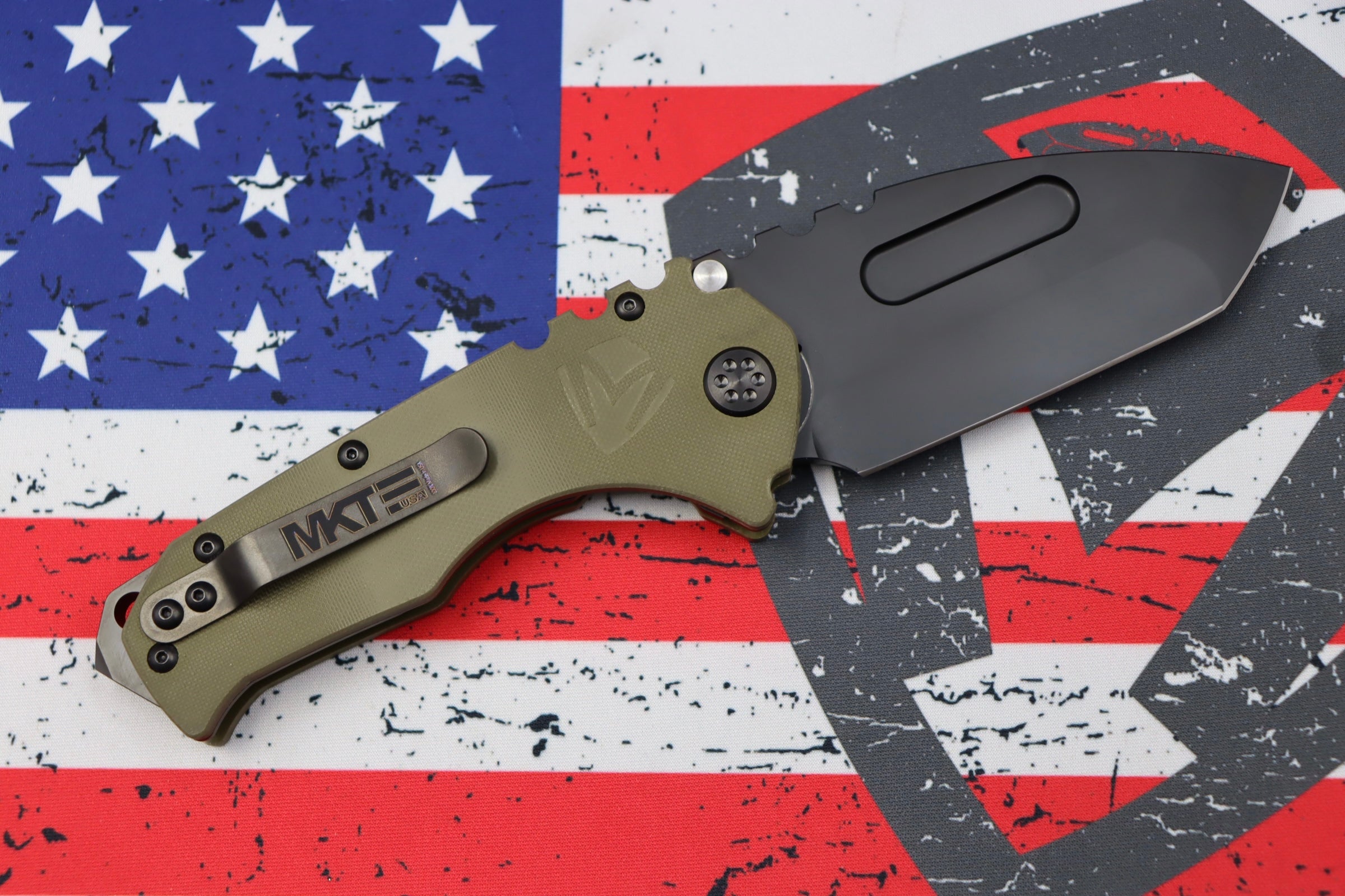 Medford Scout M/P Praetorian OD Green G10 & PVD D2 Blade w/ PVD Hardware/Clip/Breaker