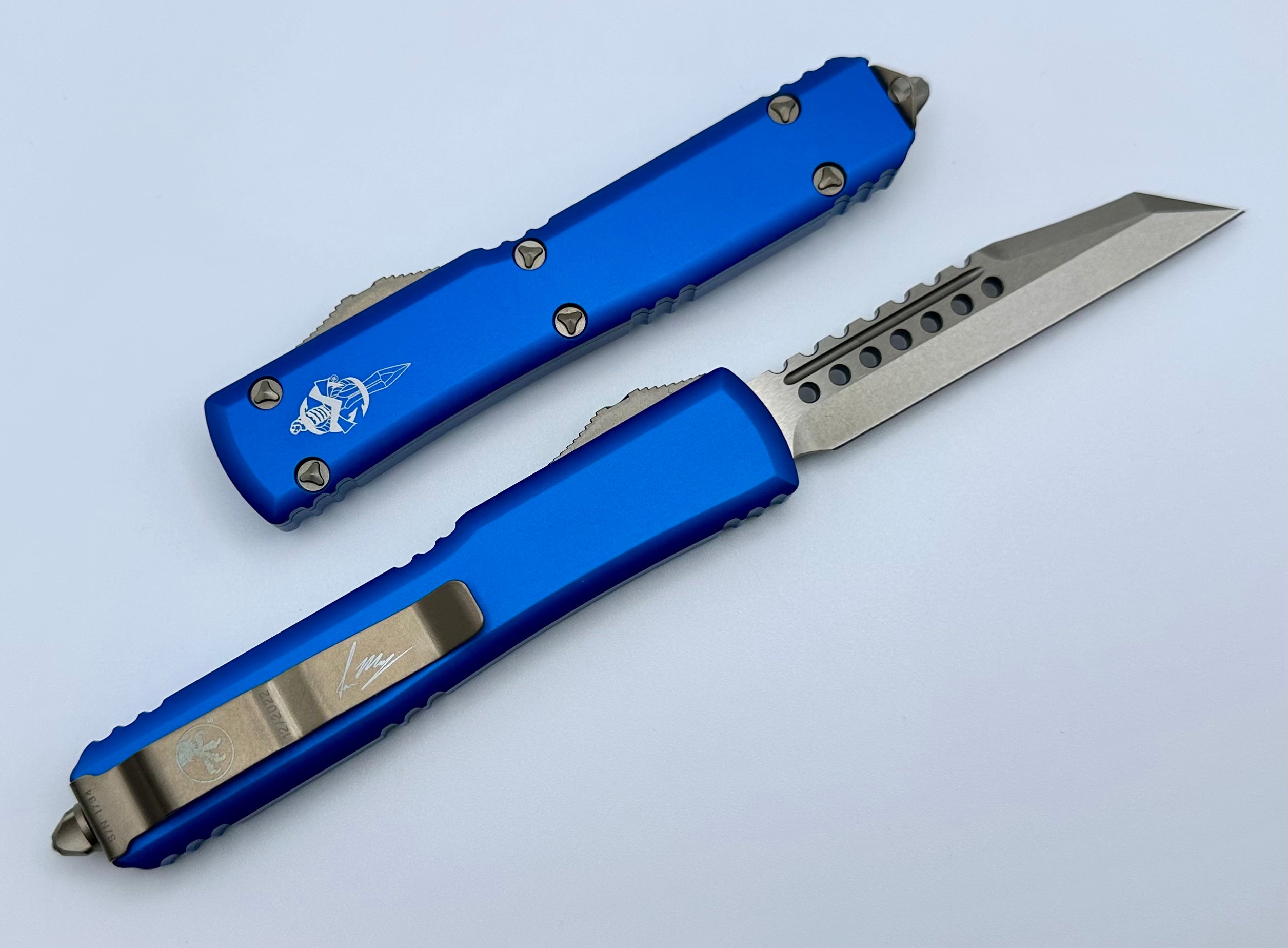 Microtech Ultratech Warhound Bronze Standard & Blue 119W-13BLS