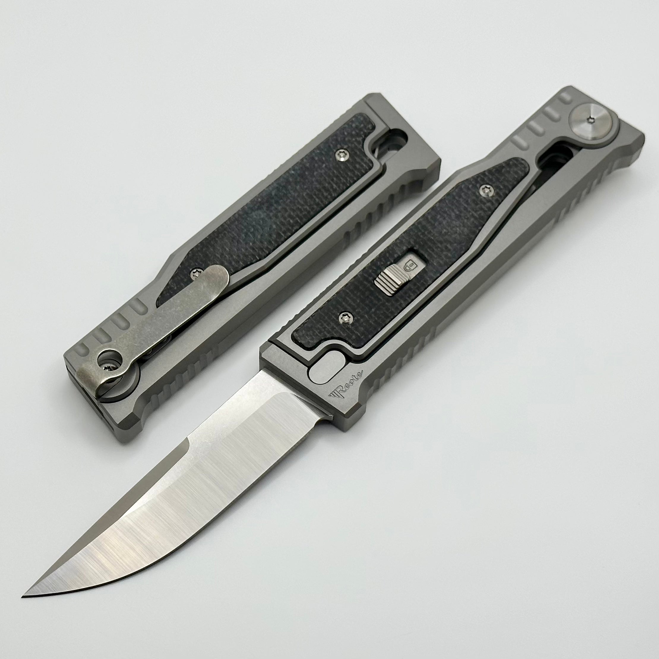 Reate EXO M Black Micarta & Satin Drop Point