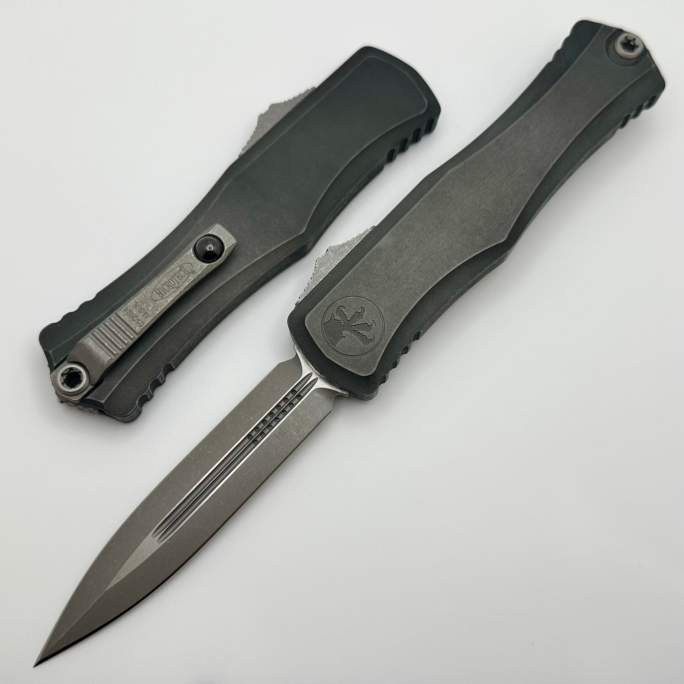 Microtech Knives Hera II Apocalyptic D/E w/ Apocalyptic Black Handle 1702-10APBKAP