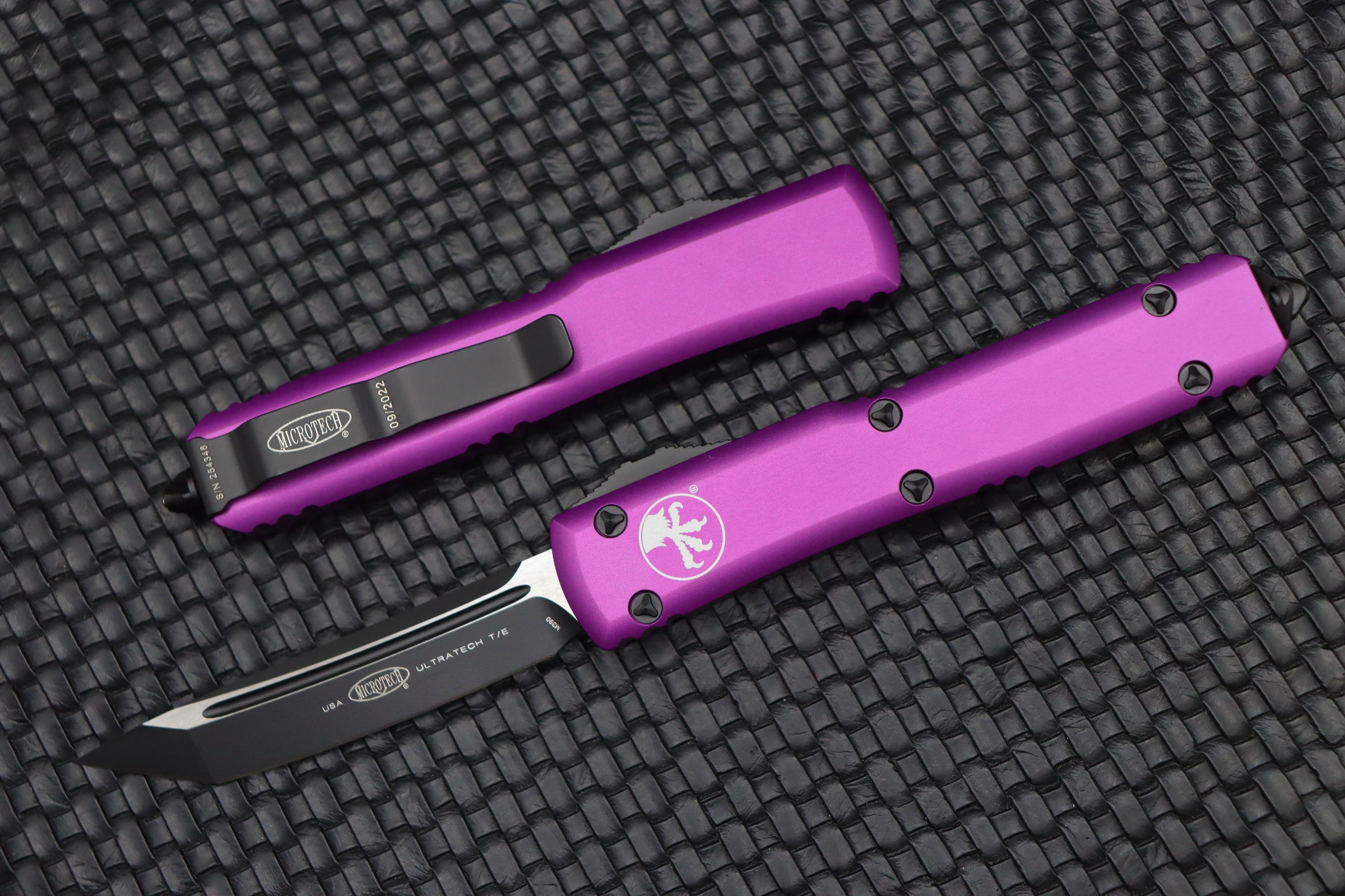 Microtech Ultratech Tanto Black Standard & Violet 123-1VI