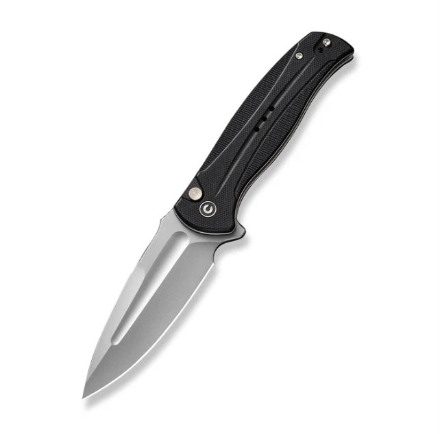 Civivi Incindie Button Lock Flipper w/ Black G-10 Handles & Stonewash 14C28N C23053-3