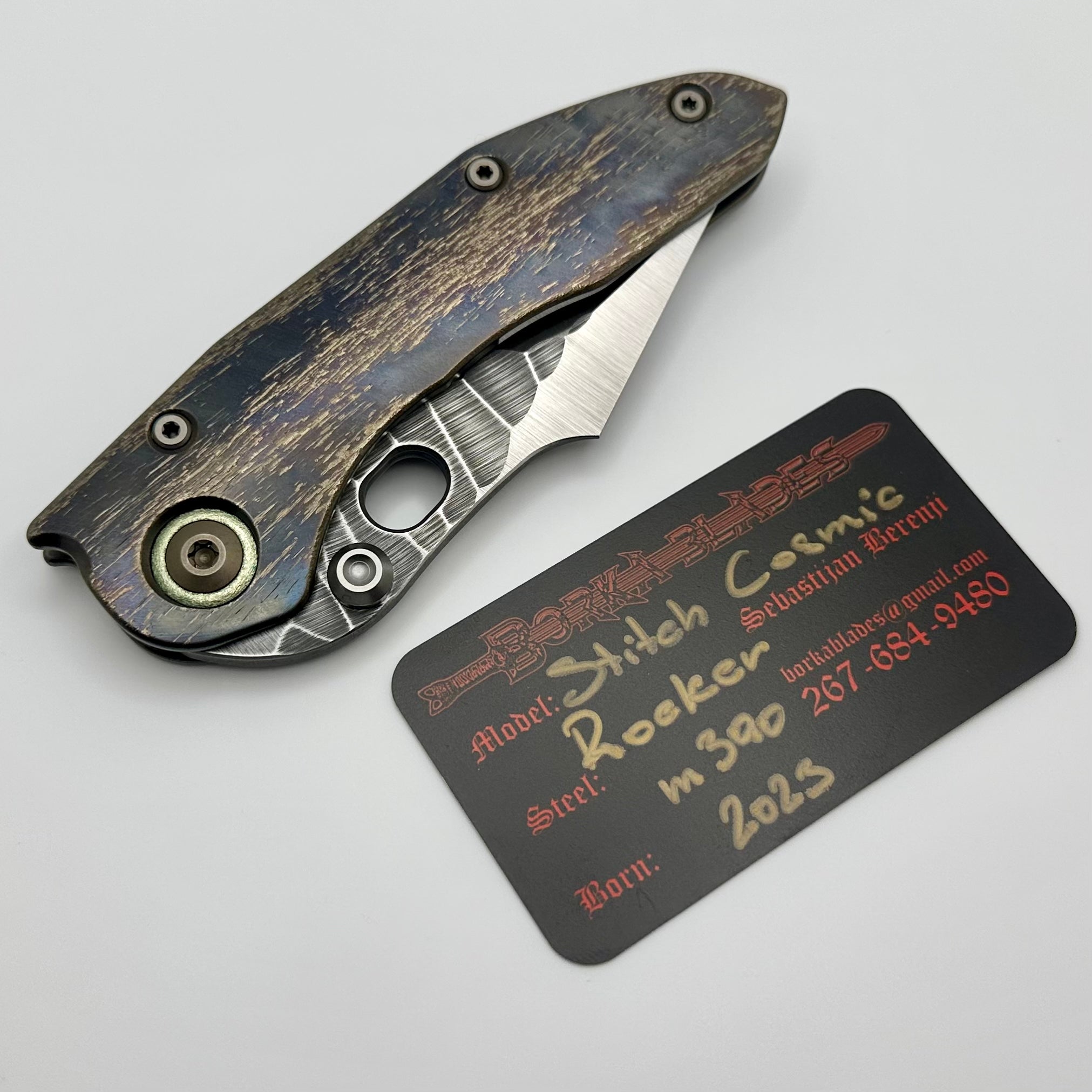 Borka Blades Custom Rocker Cosmic Stitch w/ Rock Grind Blade & Backspacer w/ Green Pivot Collars