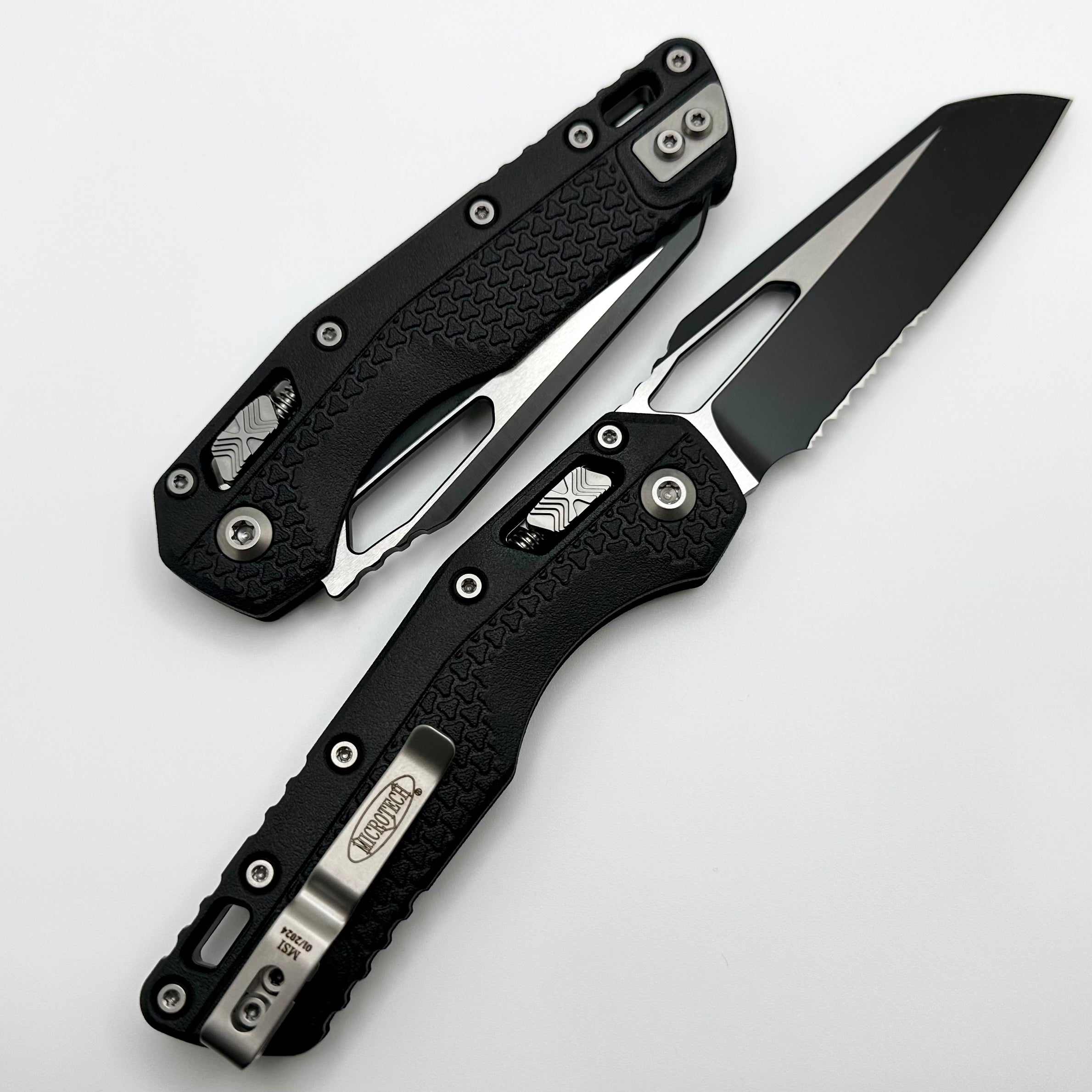 Microtech Knives MSI RAM LOK Black Polymer & Black Partial Serrated M390MK 210T-2PMBK