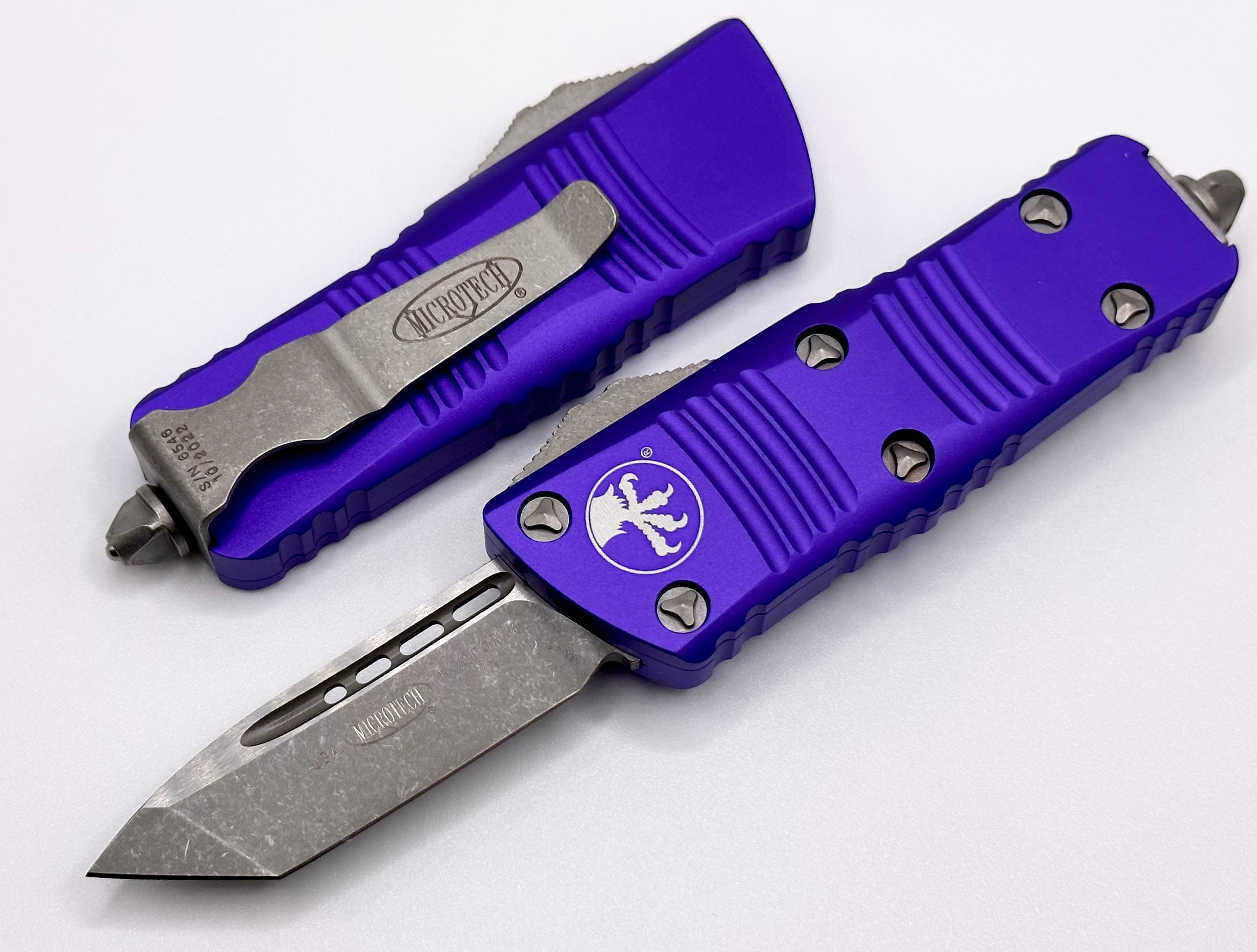 Microtech Troodon Mini Tanto Apocalyptic Standard & Purple 240-10APPU