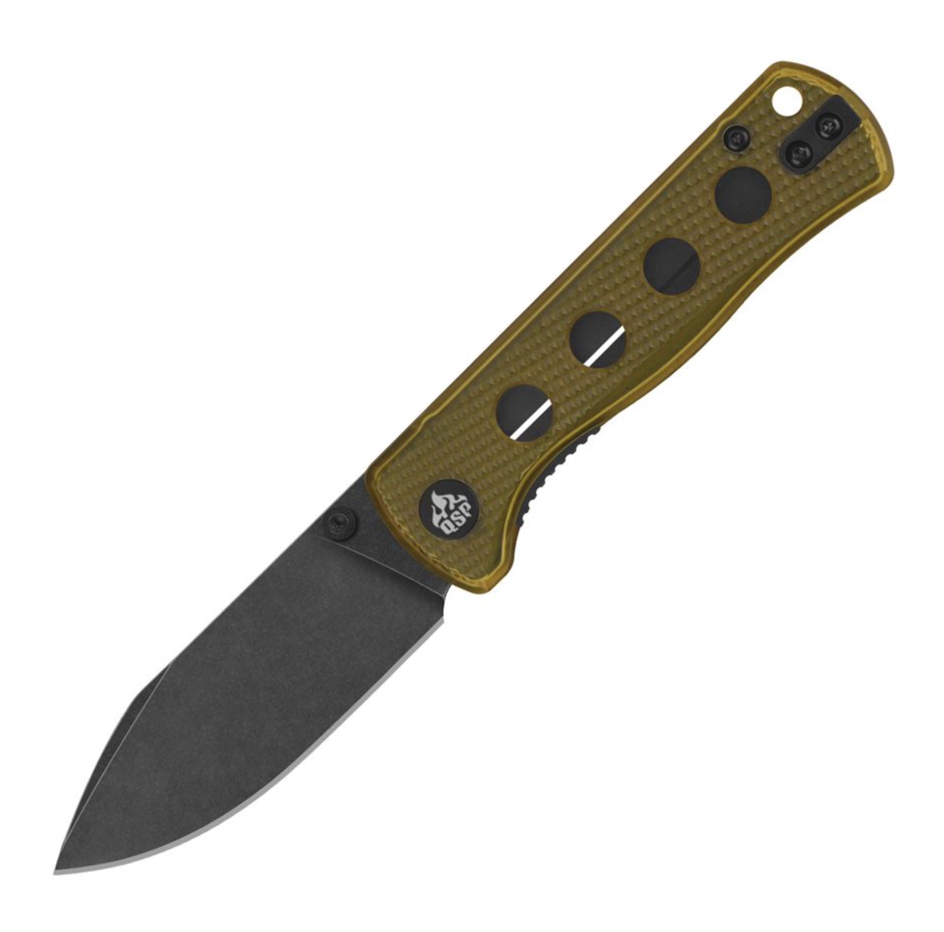 QSP Canary Ultem Handle w/ Black Stonewash 14C28N Blade QS150-J2