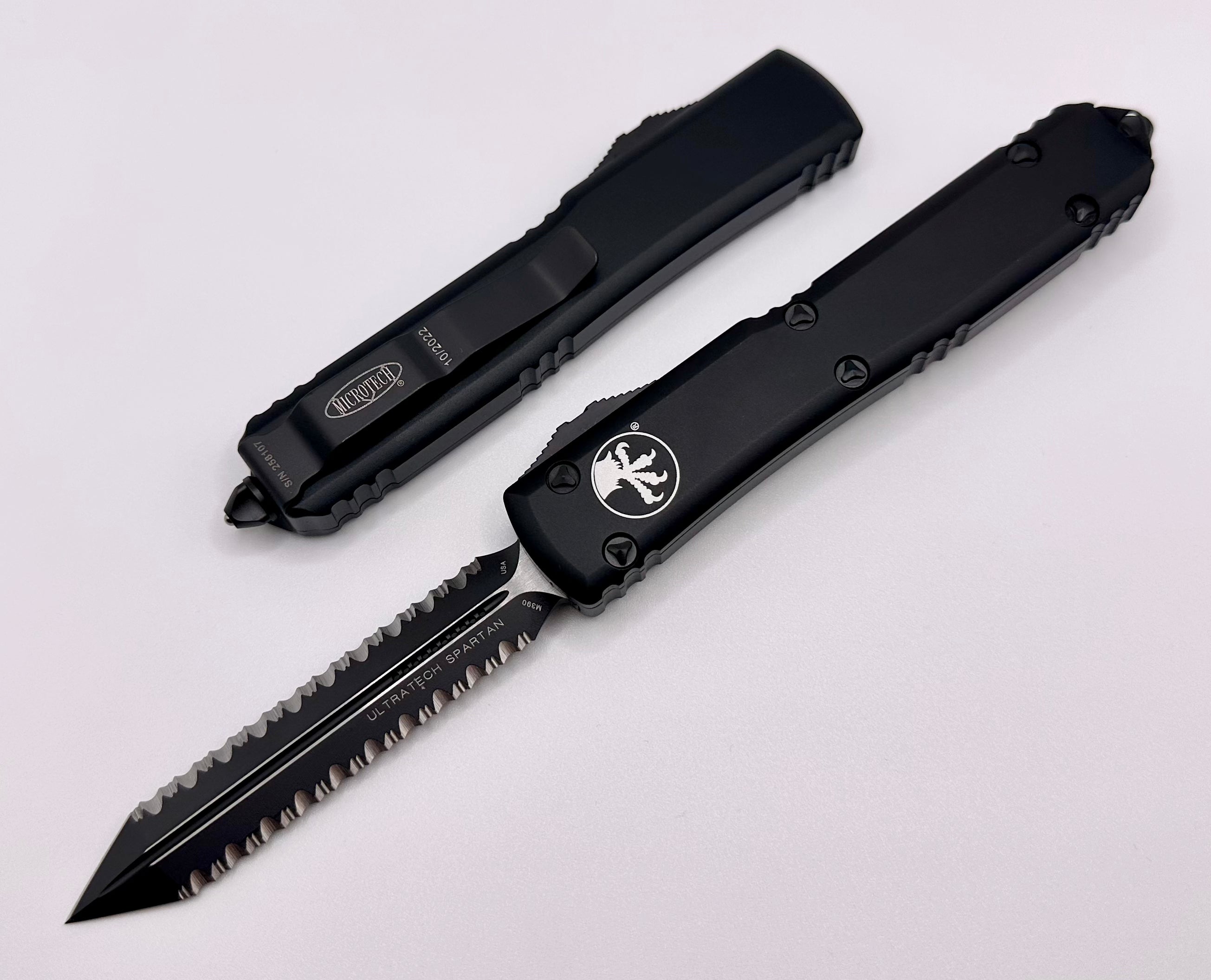 Microtech Ultratech Spartan Tactical Double Full Serrated 223-D3T