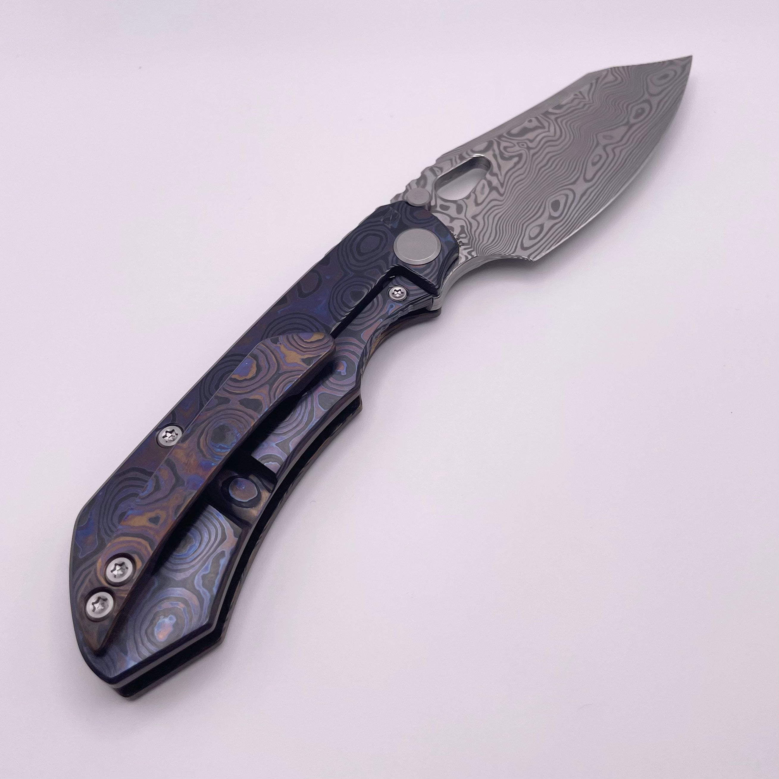 BLEMISH Custom Knife Factory Rotten Design Evo 4.0 Zircuti Handles & Damasteel