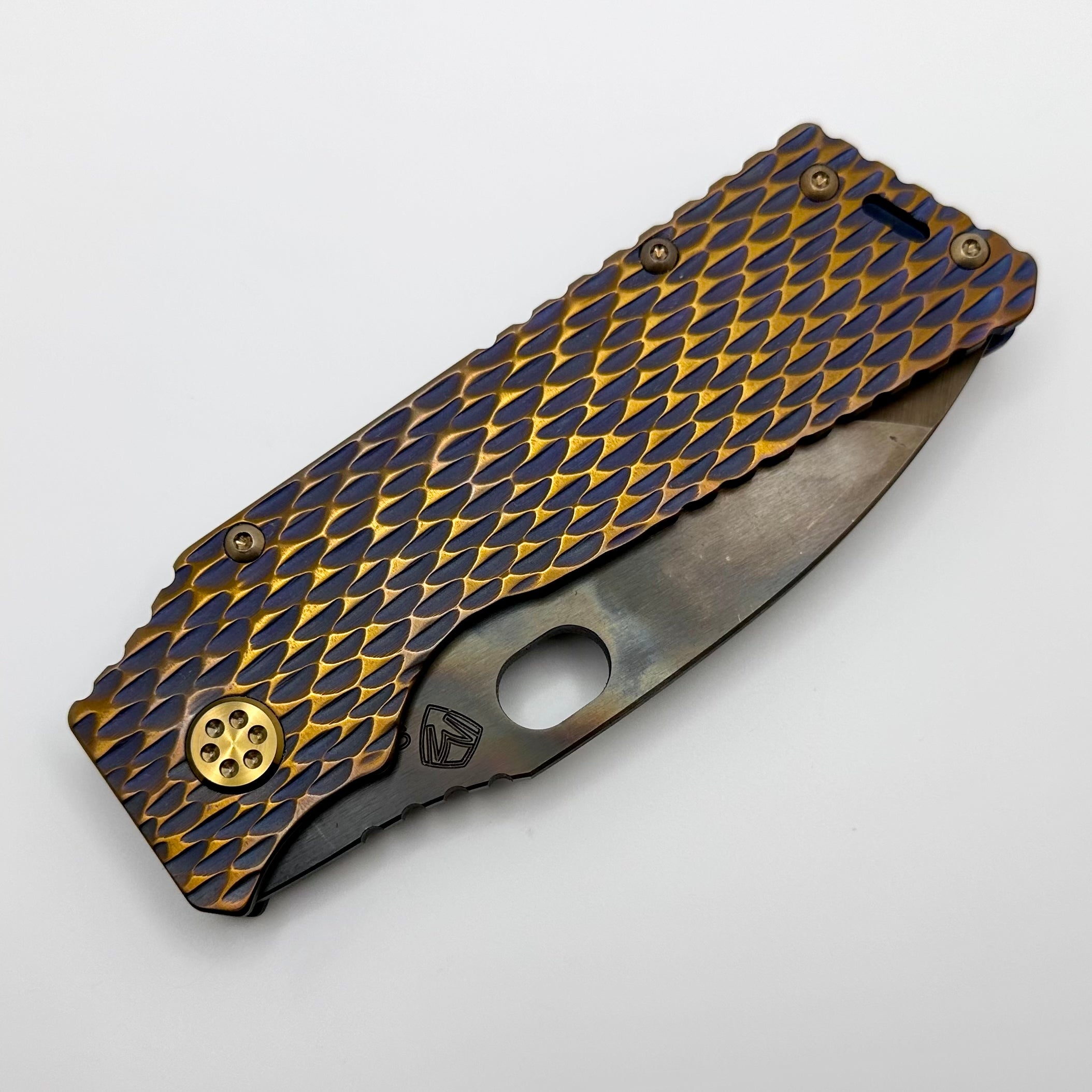 Medford TFF-1 S35VN Vulcan & Violet/Bronze Dragon Skin Sculpted Handles w/ Bronze Hardware/Clip