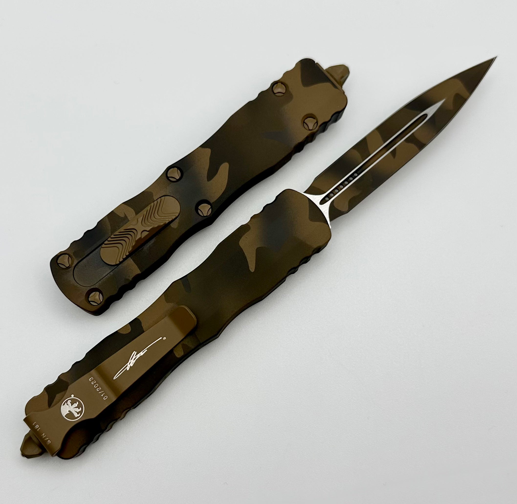 Microtech Dirac Coyote Camo Double Edge 225-1CCS