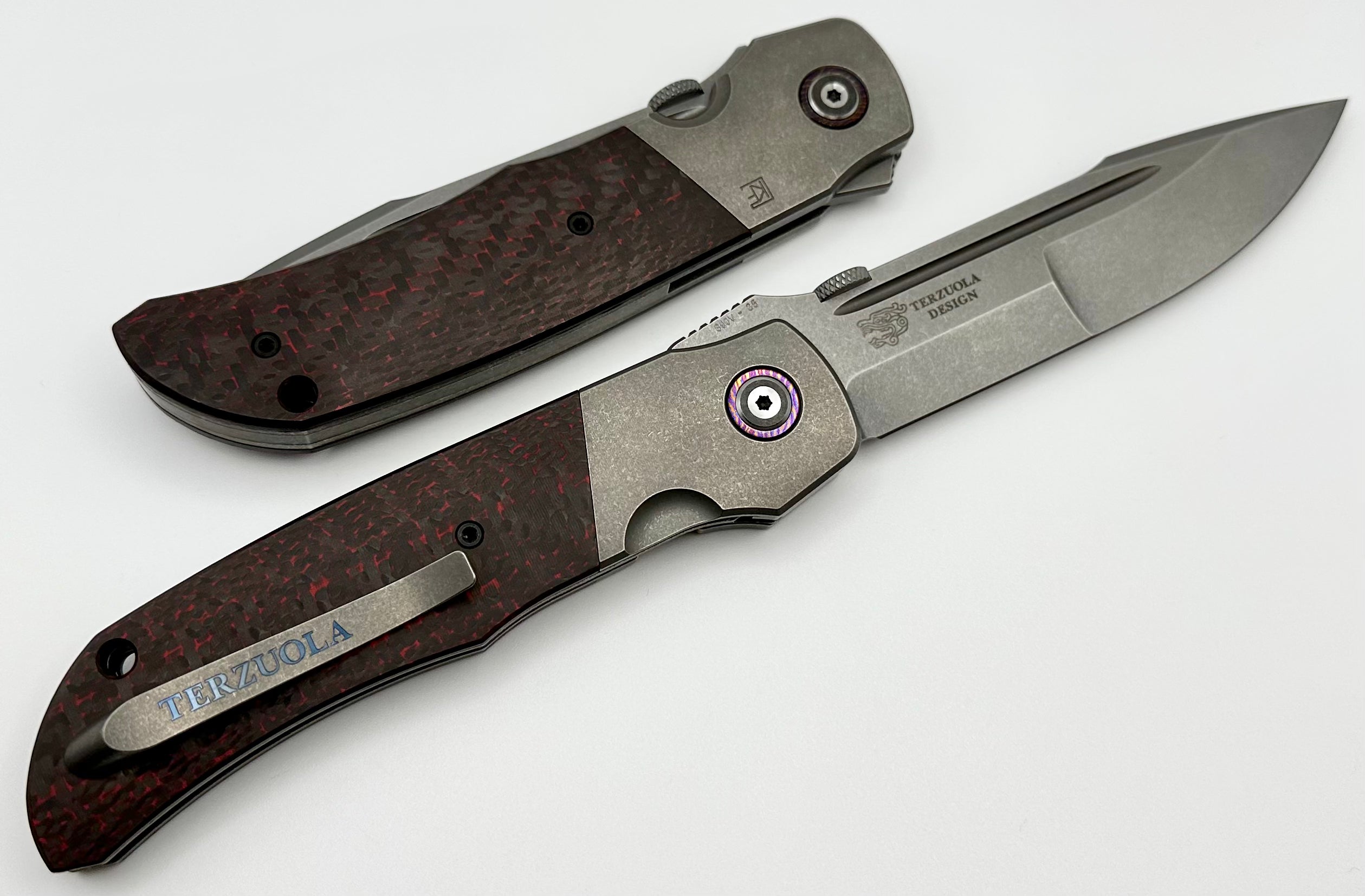 Custom Knife Factory Eagle Rock w/ Red Carbon Fiber & S90V