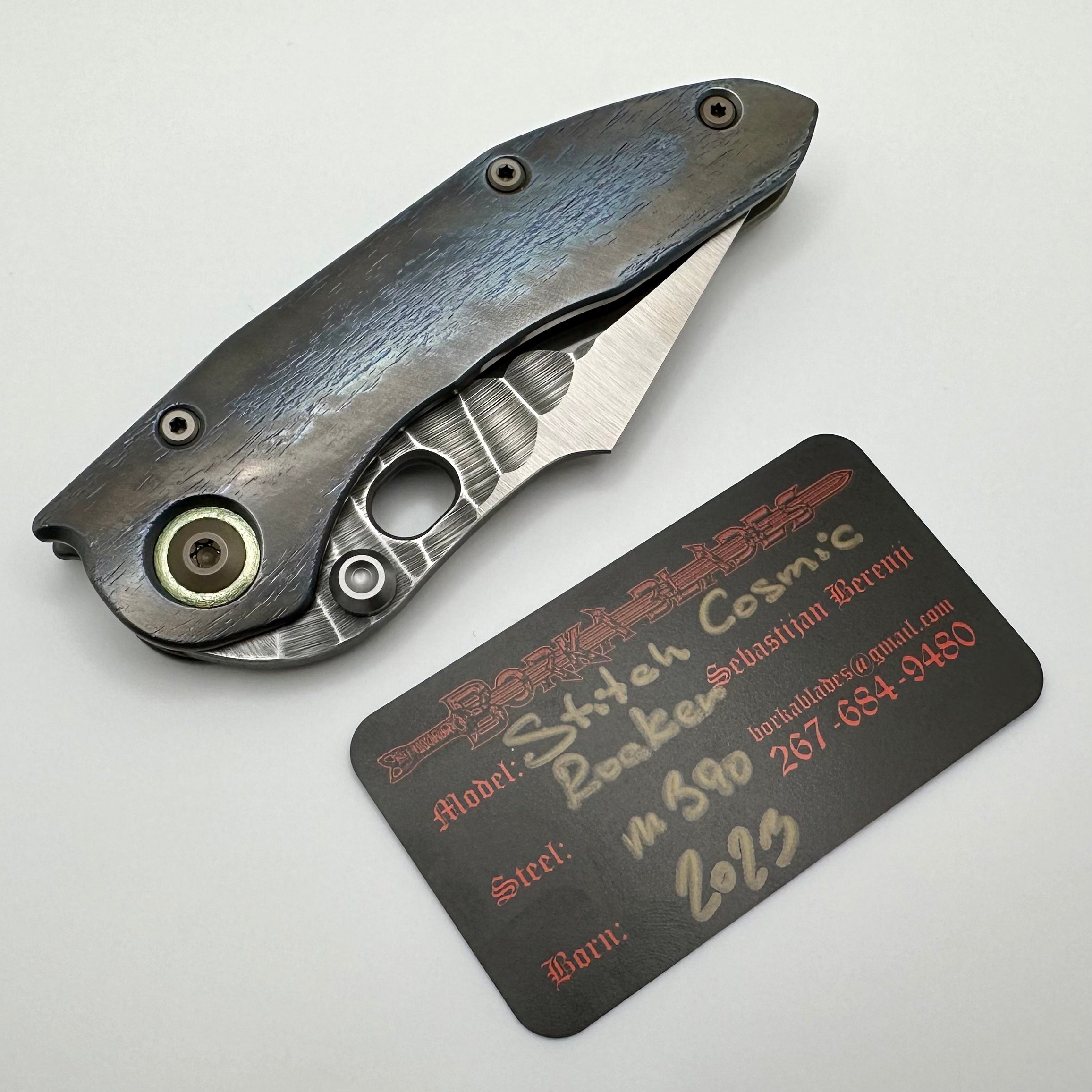 Borka Blades Custom Rocker Cosmic Stitch w/ Rock Grind Blade & Backspacer w/ Green Pivot Collars