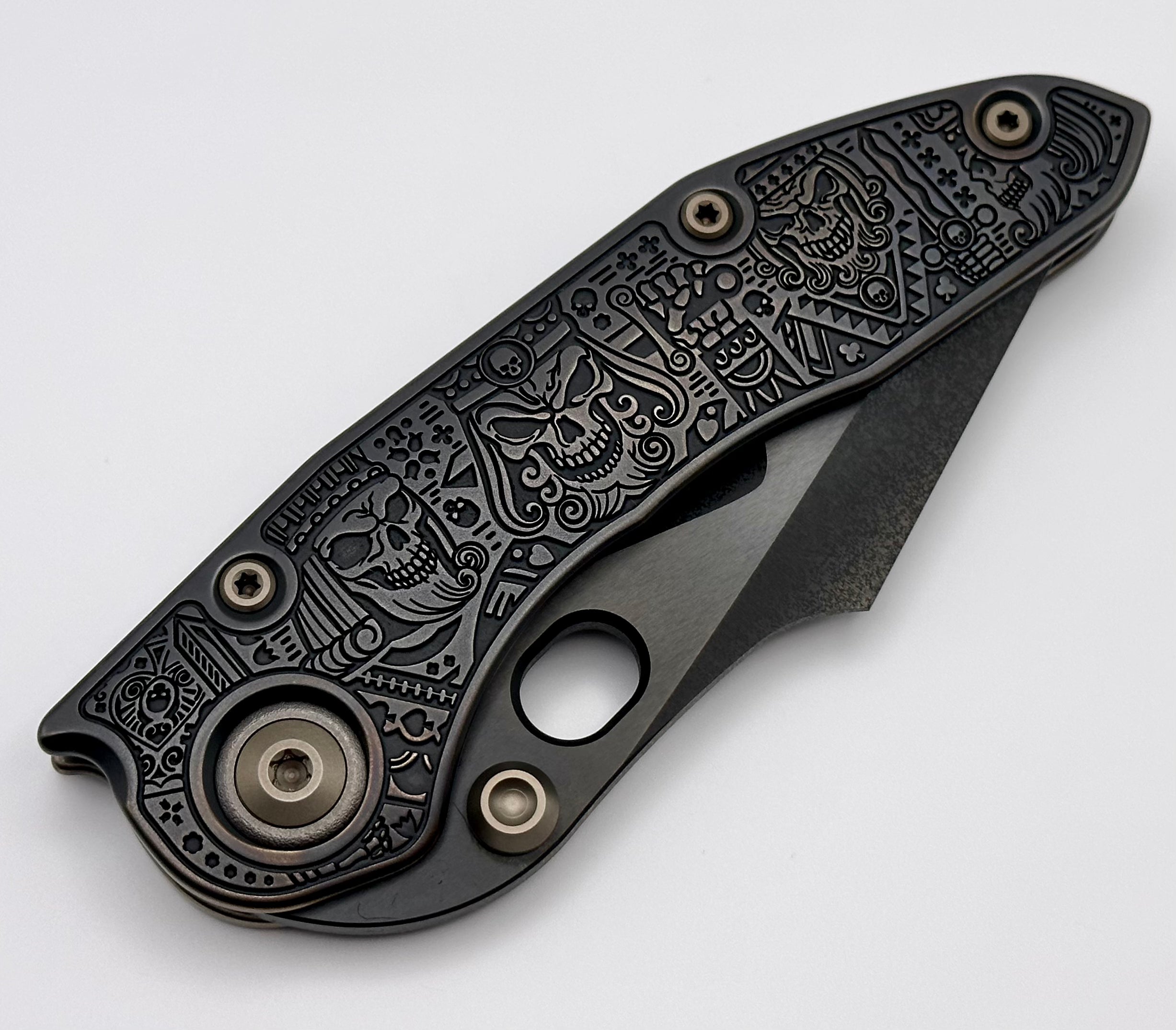 Borka Blades Custom Burnished Kingsman Stitch w/ DLC Compound Grind & DLC Rocked Backspacer w/ Bronzed Hardware PRE OWNED