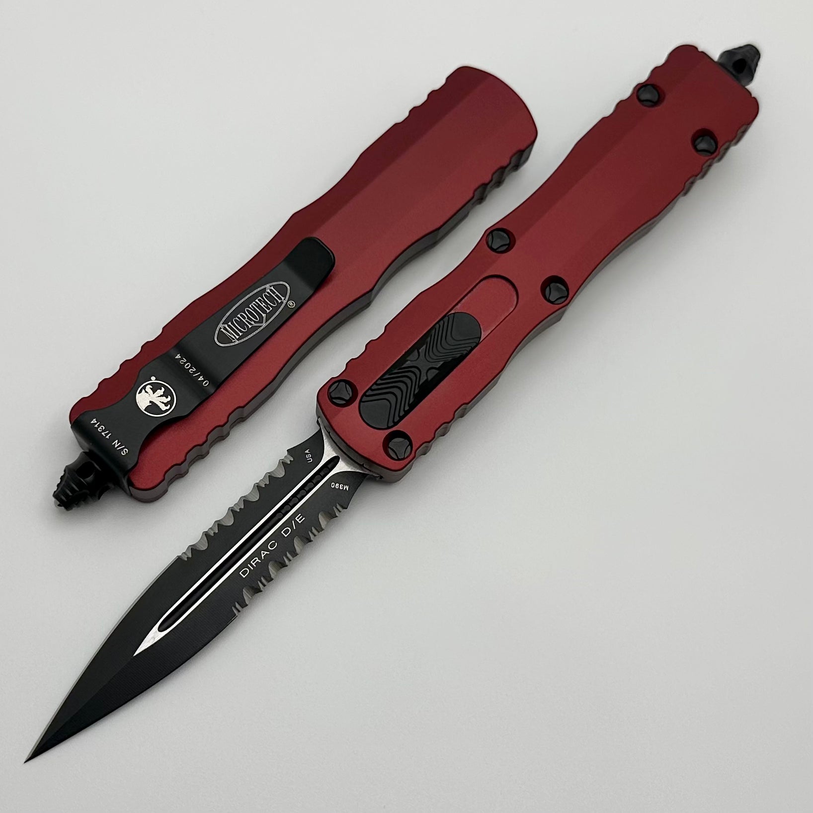 Microtech Dirac D/E Partial Serrated & Merlot 225-2MR