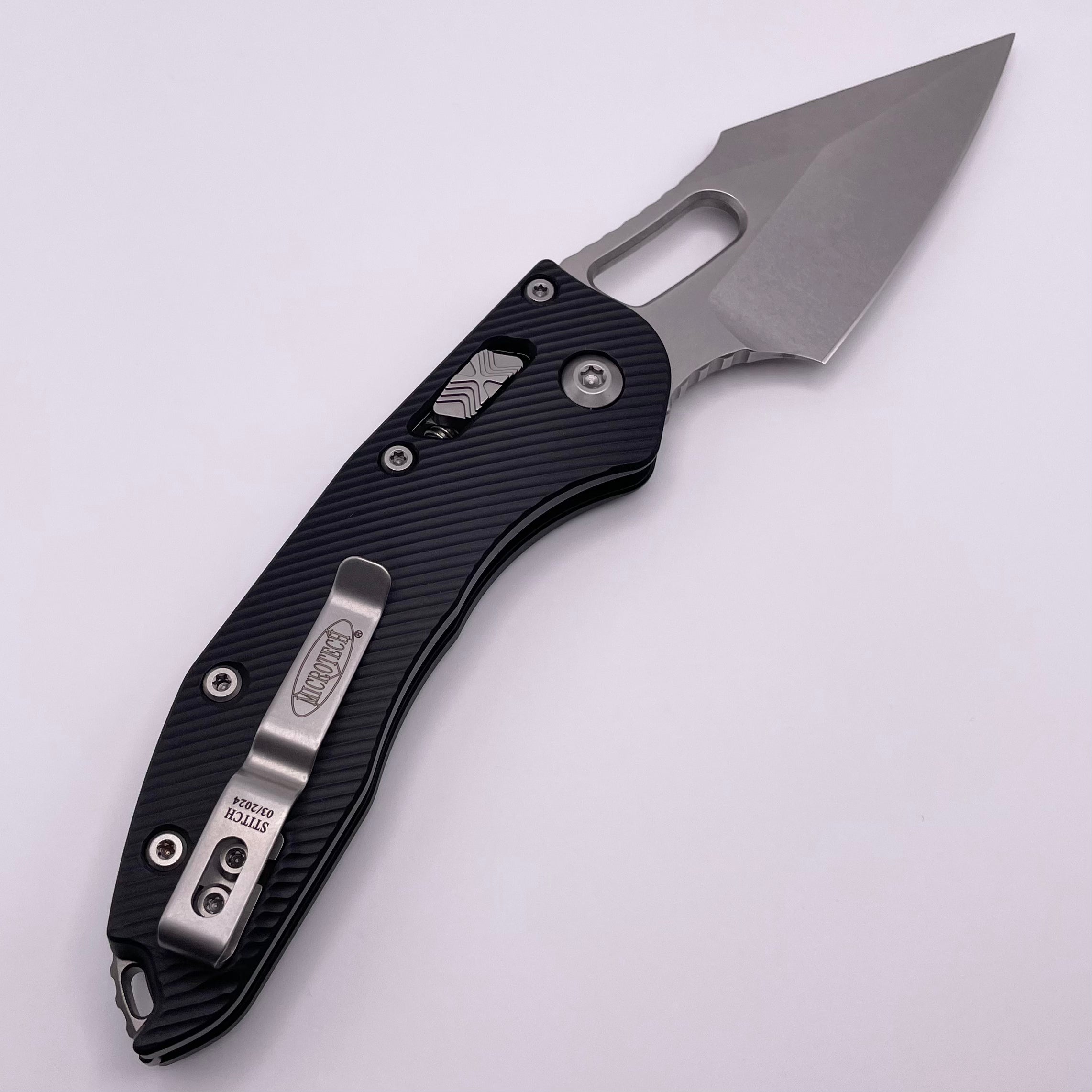 Microtech Knives Manual Stitch RAM LOK Fluted Black Aluminum & M390MK 169RL-10FL Pre Owned