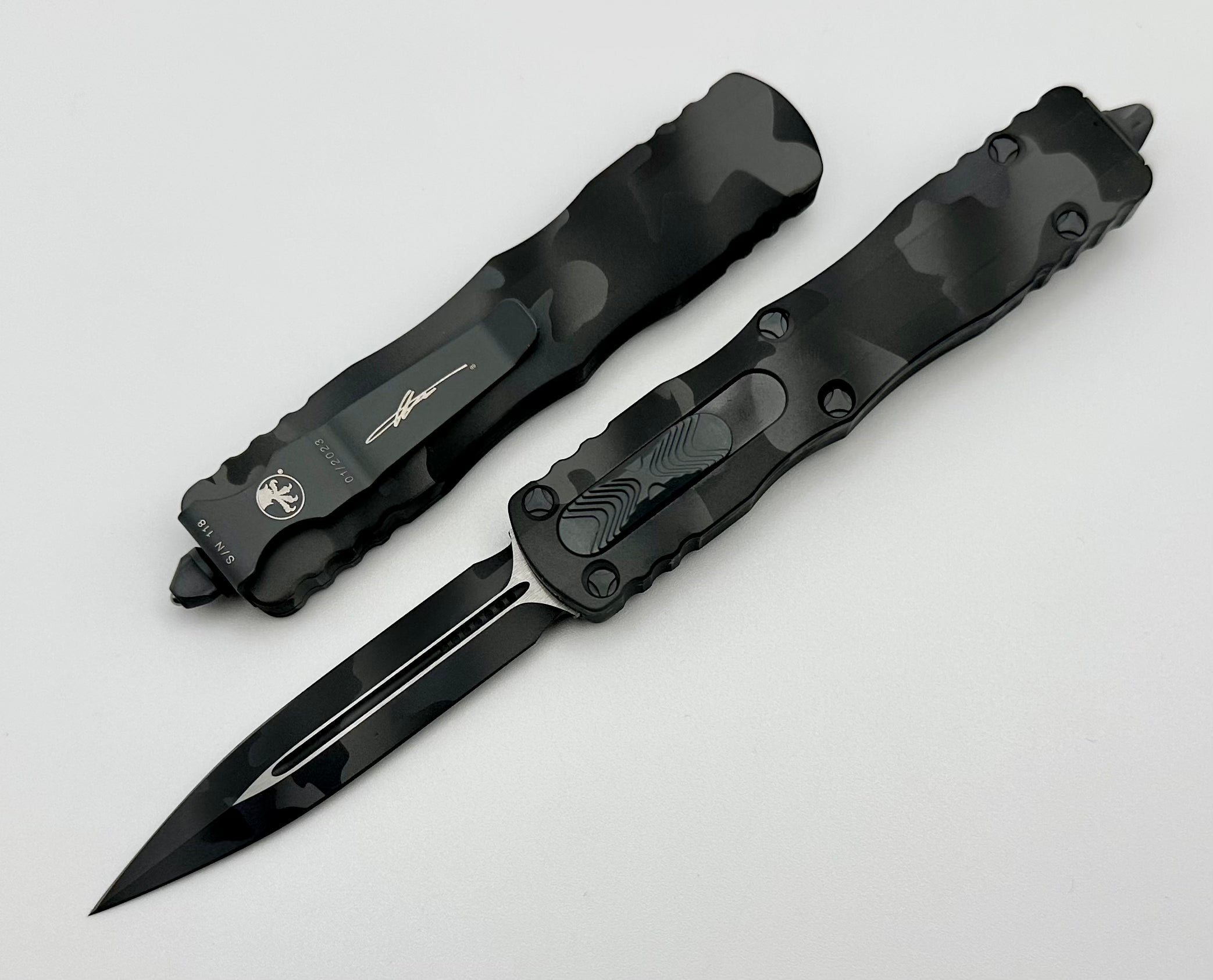 Microtech Dirac Urban Camo Double Edge Signature Series 225-1UCS