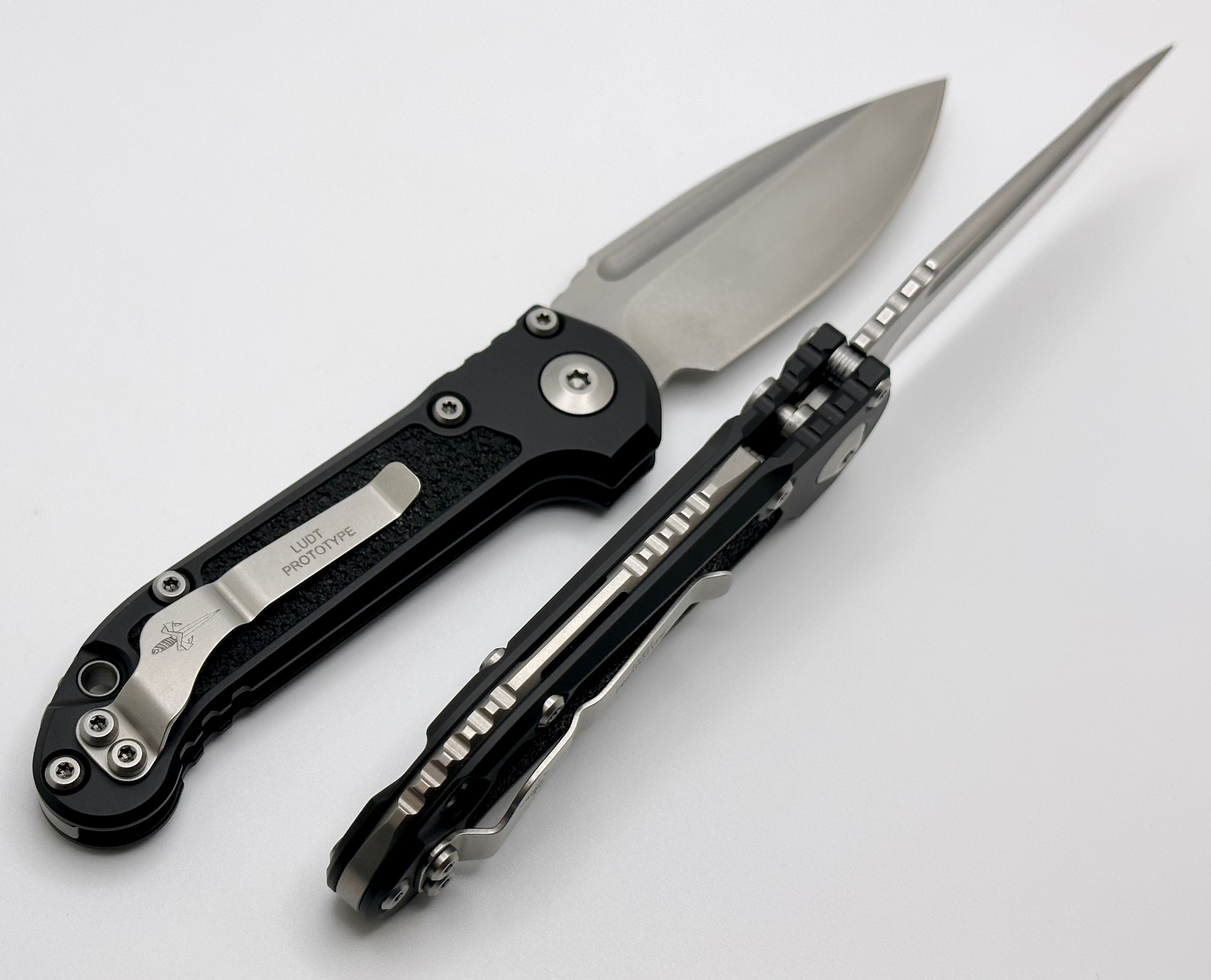 Marfione Custom Knives LUDT Gen III Prototype Set of 2 w/ Stonewash Blades & Black Handles