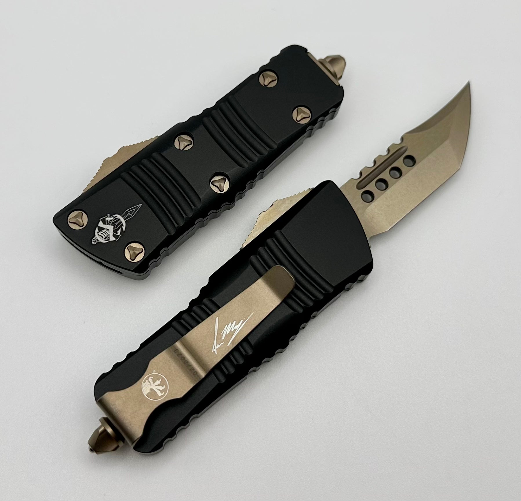 Microtech Mini Troodon Hellhound Bronze Standard & Black 819-13S