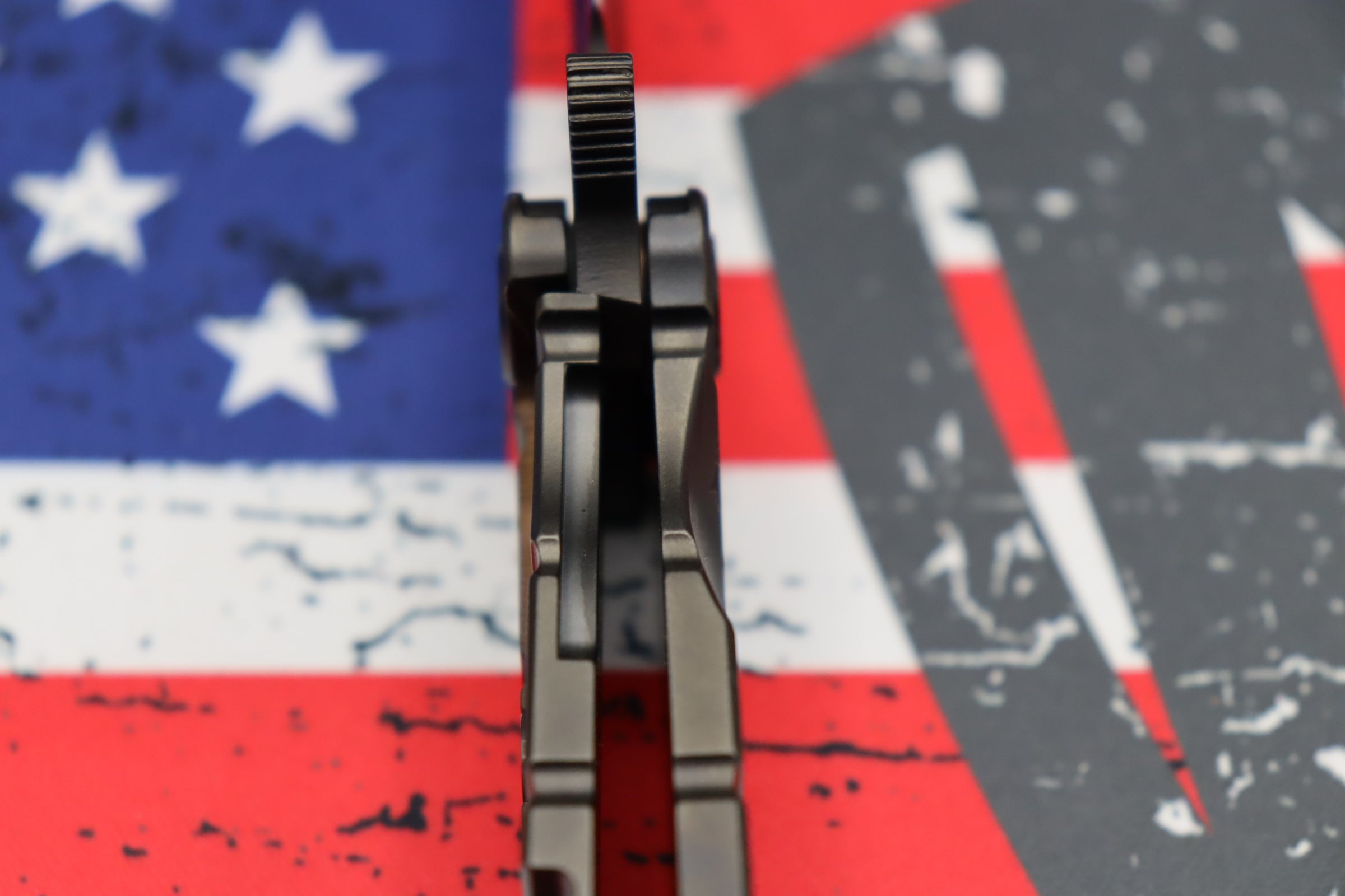 Medford Knife Fighter Flipper USMC PVD “Ghost American Flag” Engraved & PVD Hardware with PVD CPM-S35