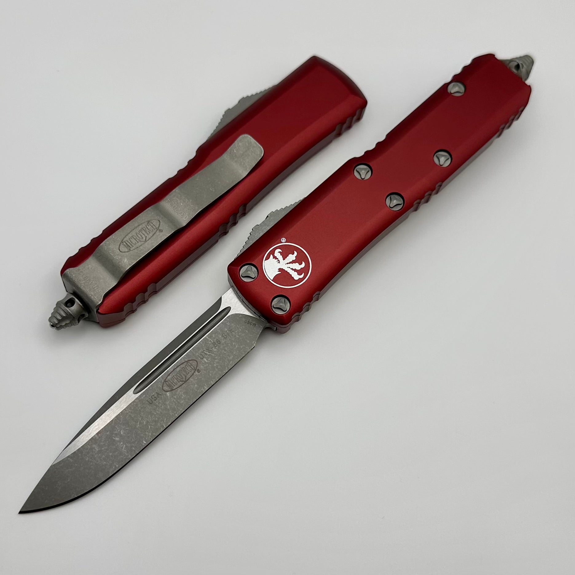 Microtech UTX-85 Single Edge S/E Apocalyptic Standard & Merlot 231-10APMR