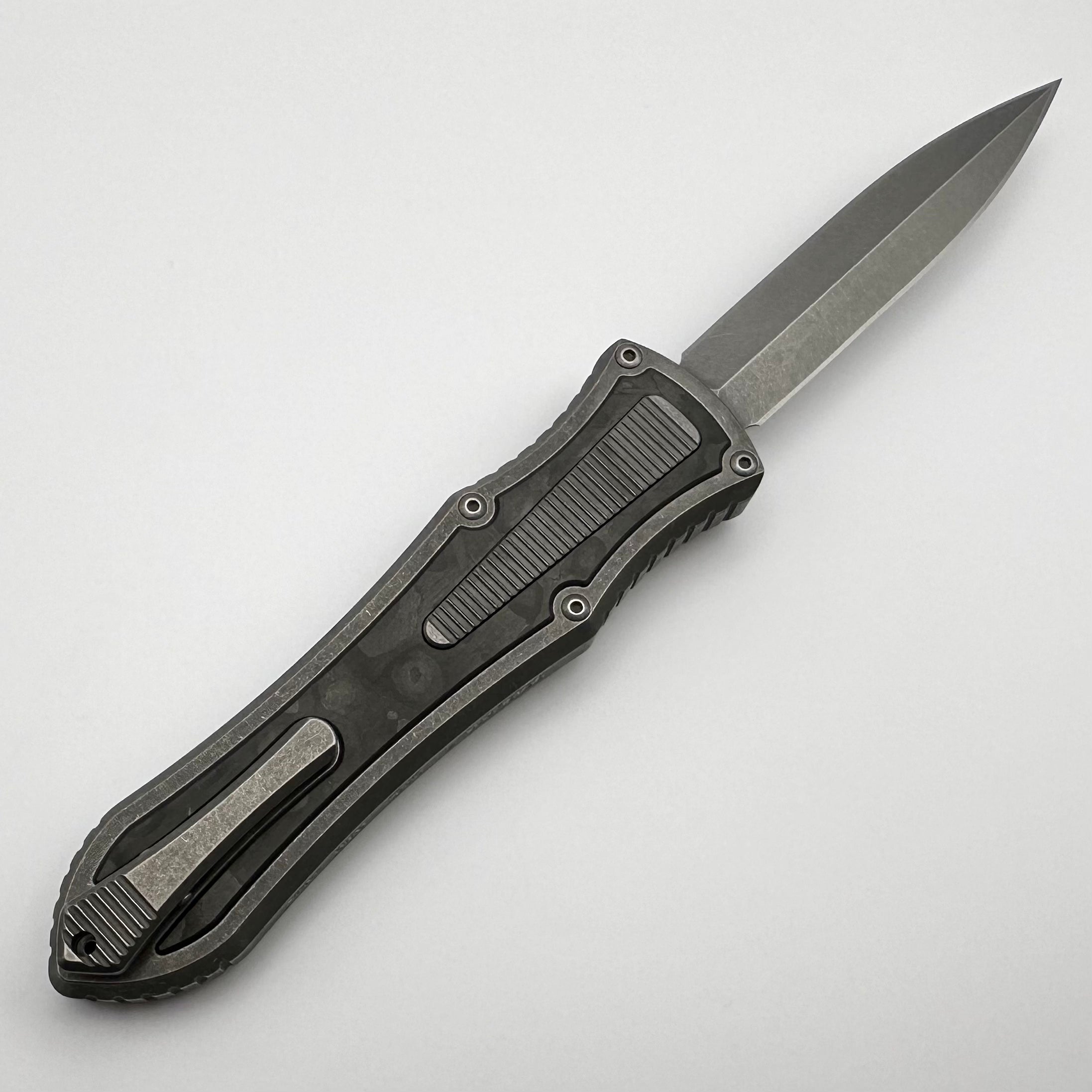 Hawk Designs Model C Deadlock Titanium w/ Fat Carbon & Stonewash MagnaCut Blade