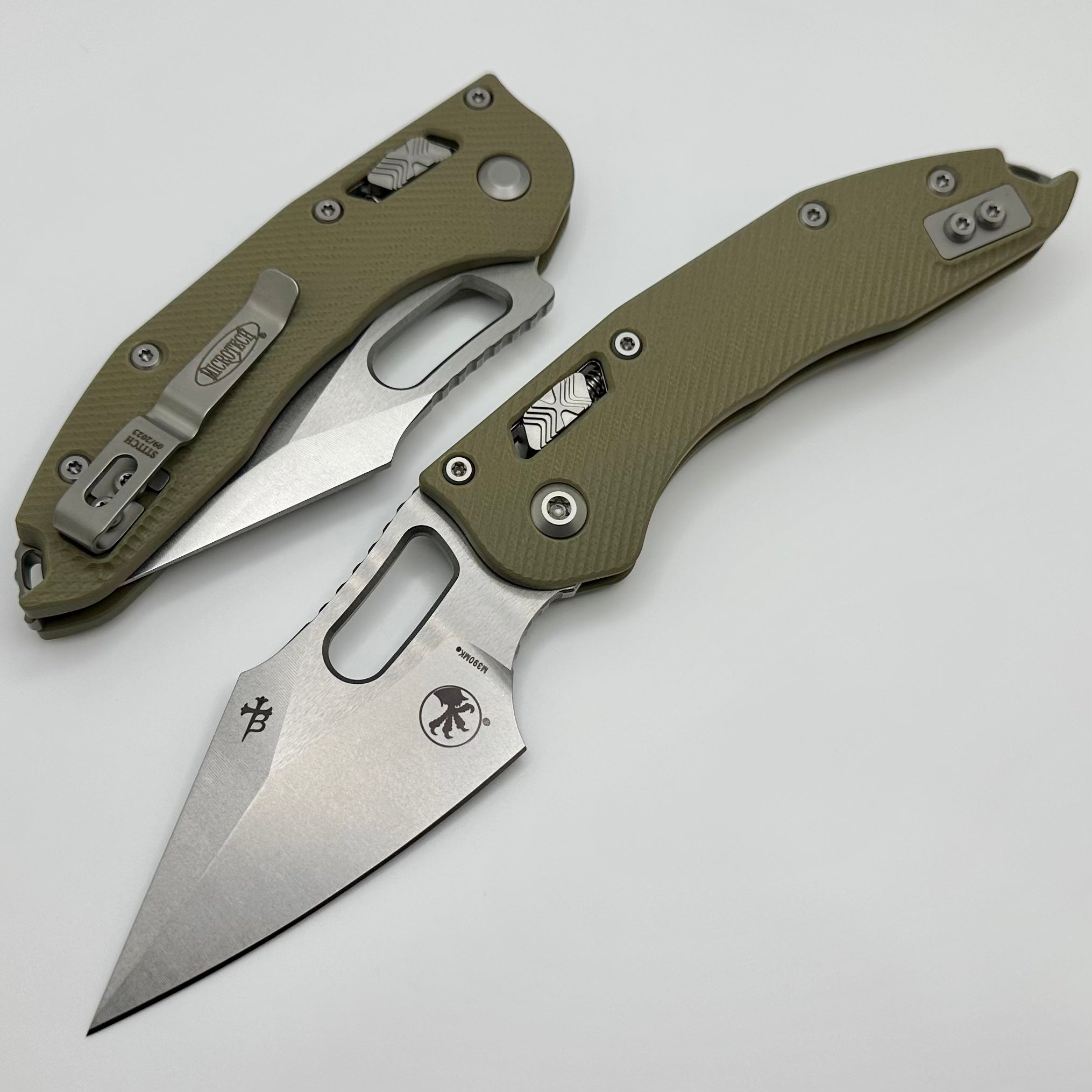 Microtech Knives Manual Stitch RAM LOK Fluted OD Green G-10 & M390MK 169RL-10FLGTOD