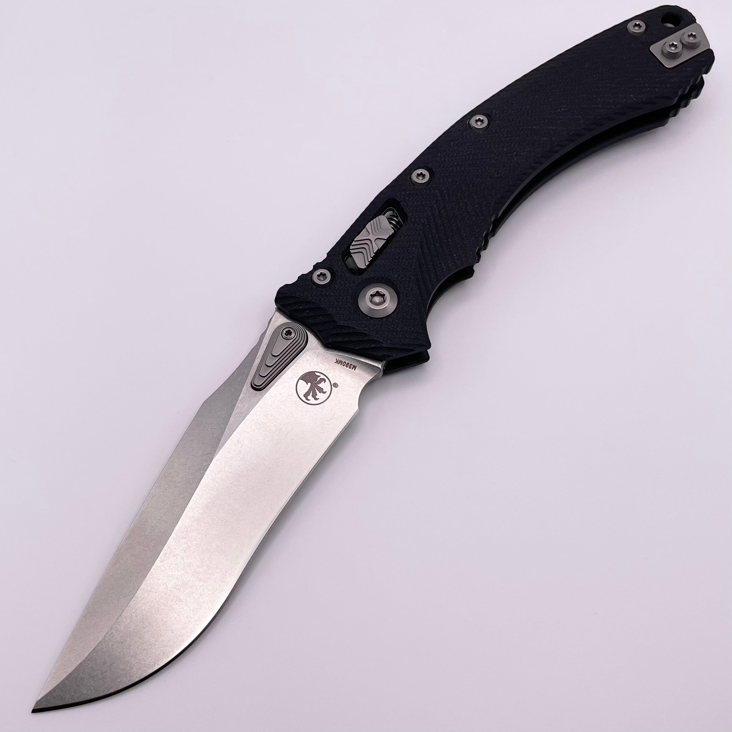 Microtech Amphibian RAM LOK Black Fluted G-10 & Stonewash M390MK 137RL-10FLGTBK Pre Owned