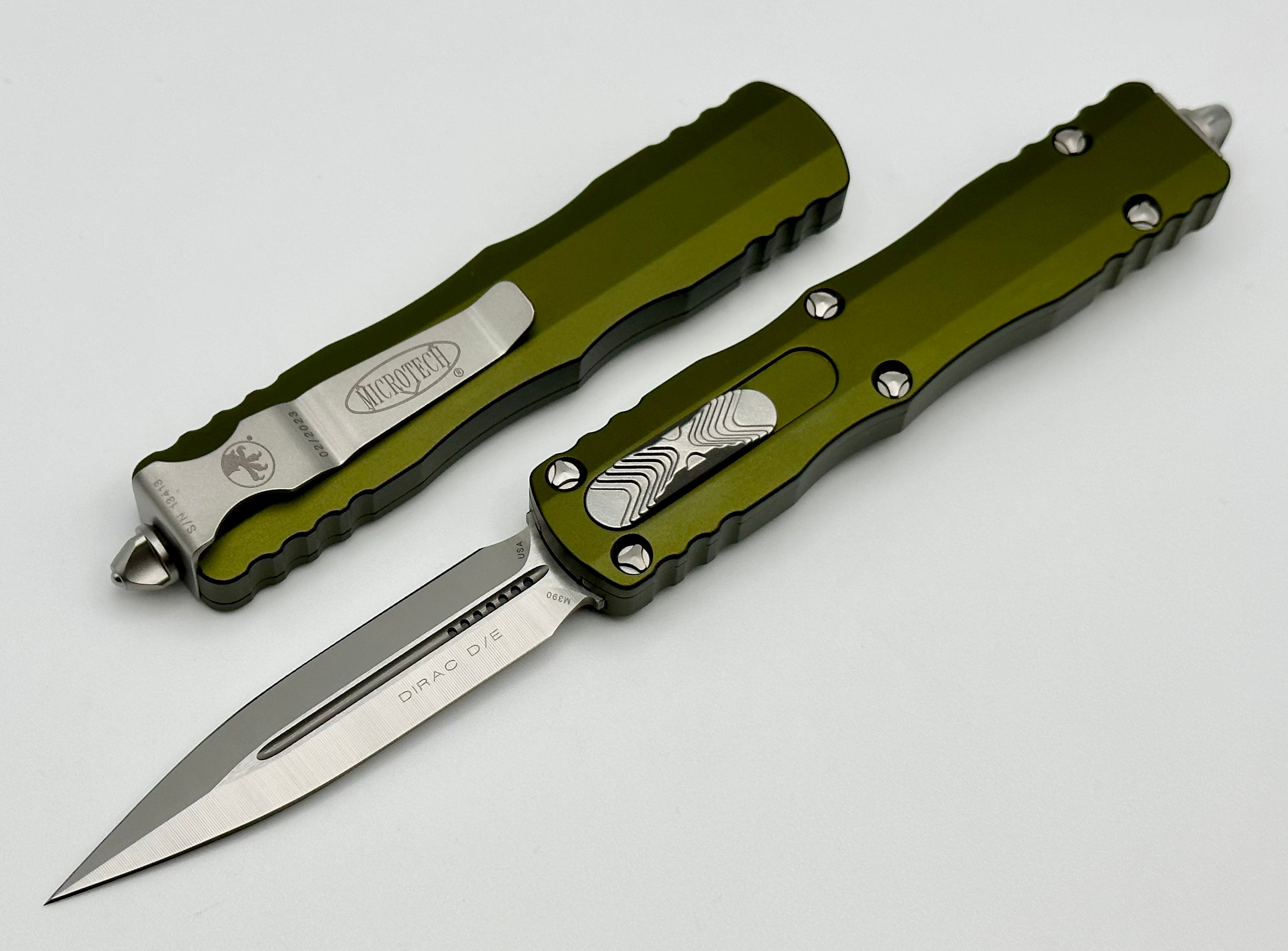 Microtech Dirac Double Edge Satin Standard & OD Green 225-4OD