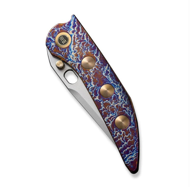 We Knife Attor Flamed Titanium Integral Handle w/ Polished Bead Blasted 20CV WE23037-2