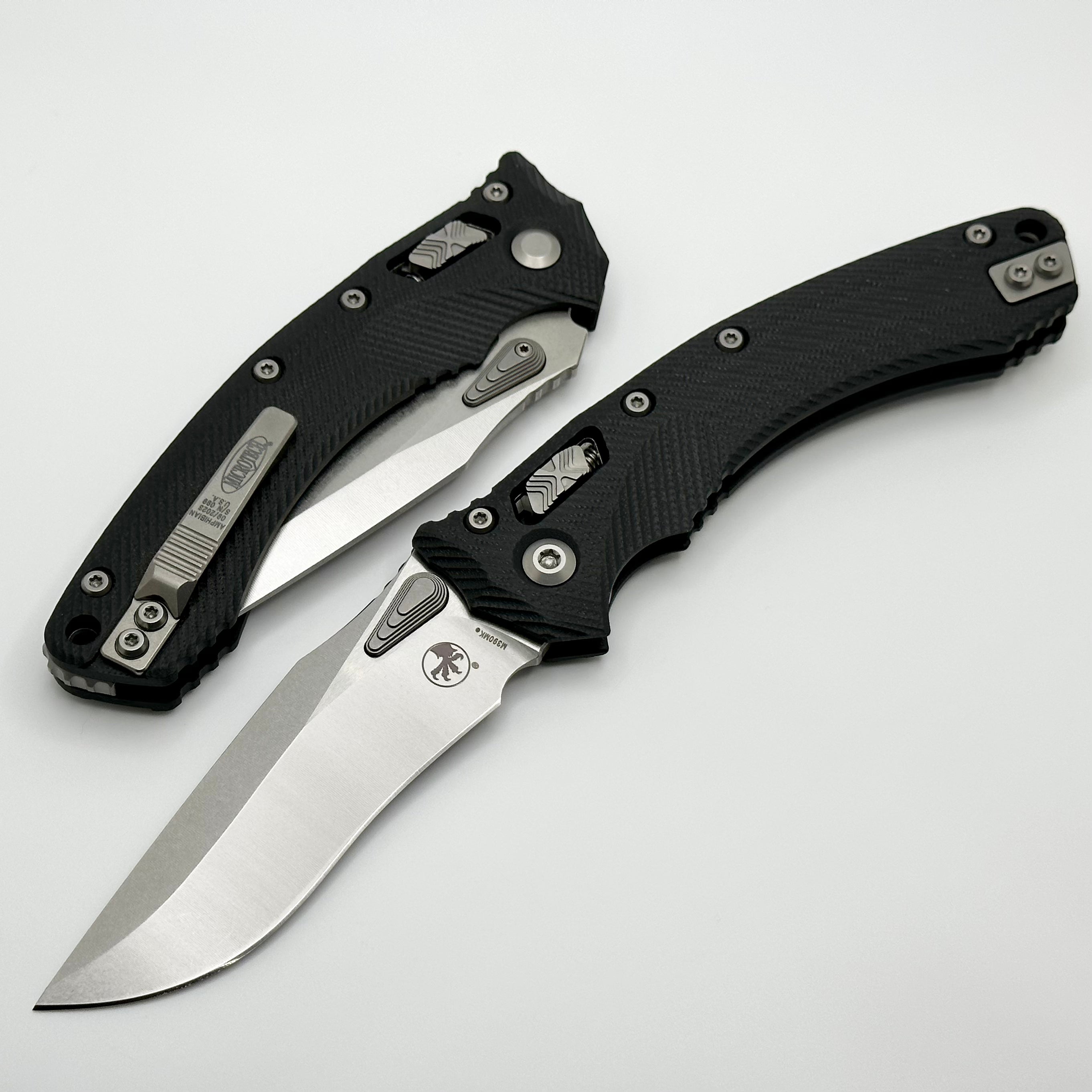 Microtech Amphibian RAM LOK Black Fluted G-10 & Stonewash M390MK 137RL-10FLGTBK