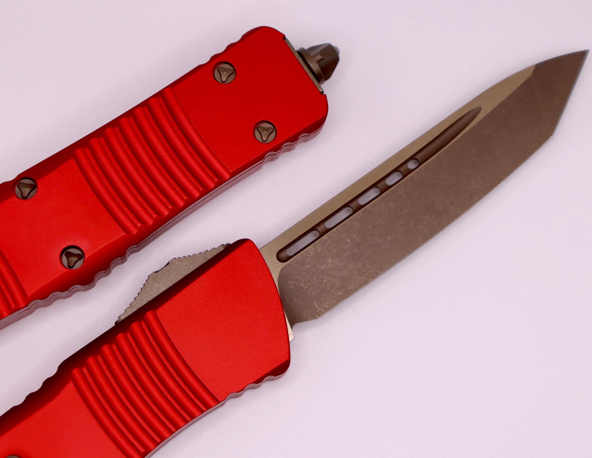 Microtech Combat Troodon Tanto T/E Bronze Apocalyptic & Red 144-13APRD