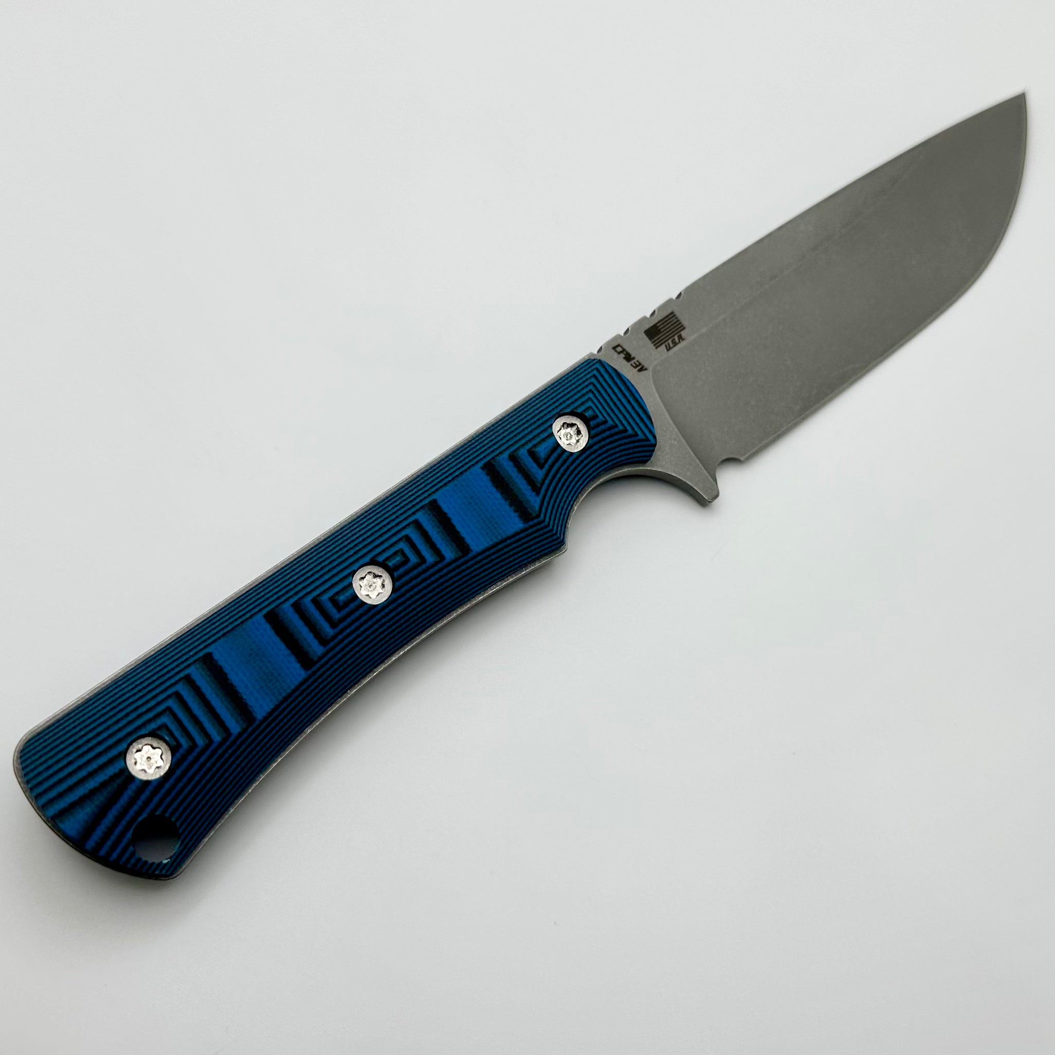 McNees Ridge Runner 3.6 Fixed Blade Blue/Black G-10 w/ Atomic CPM-3V