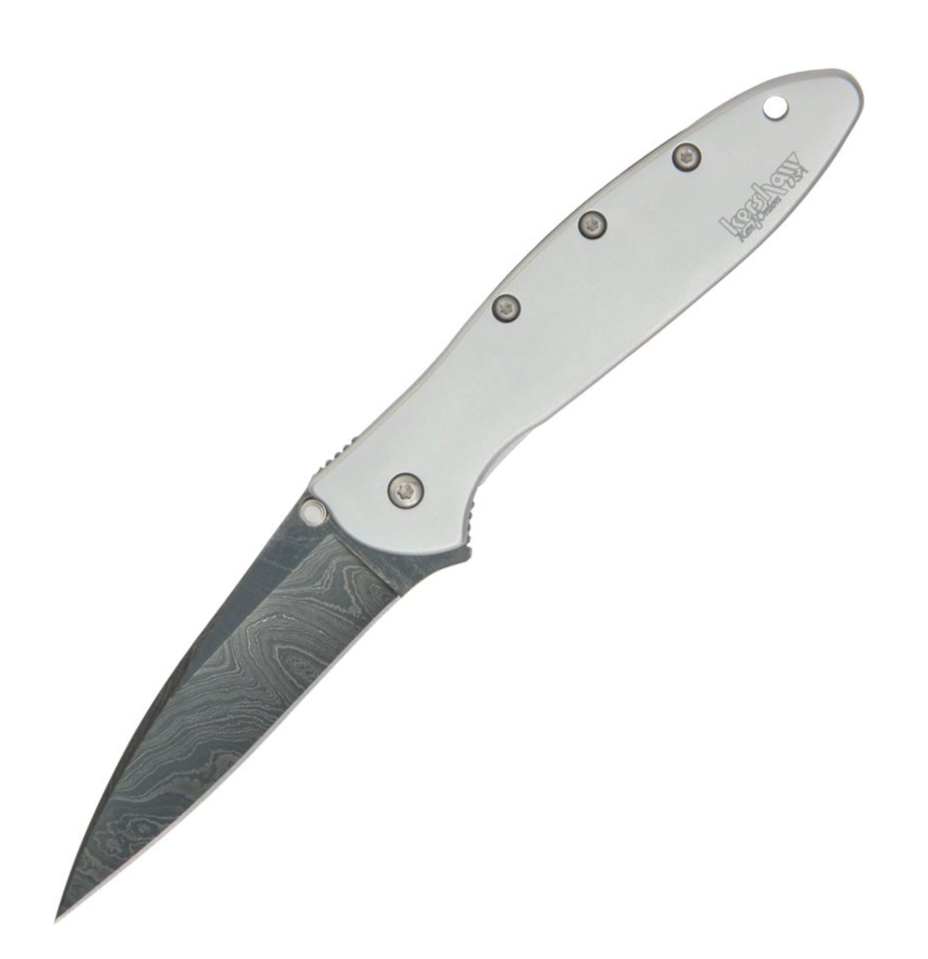 Kershaw Leek Damascus & Bead Blast Stainless Handles 1660DAM