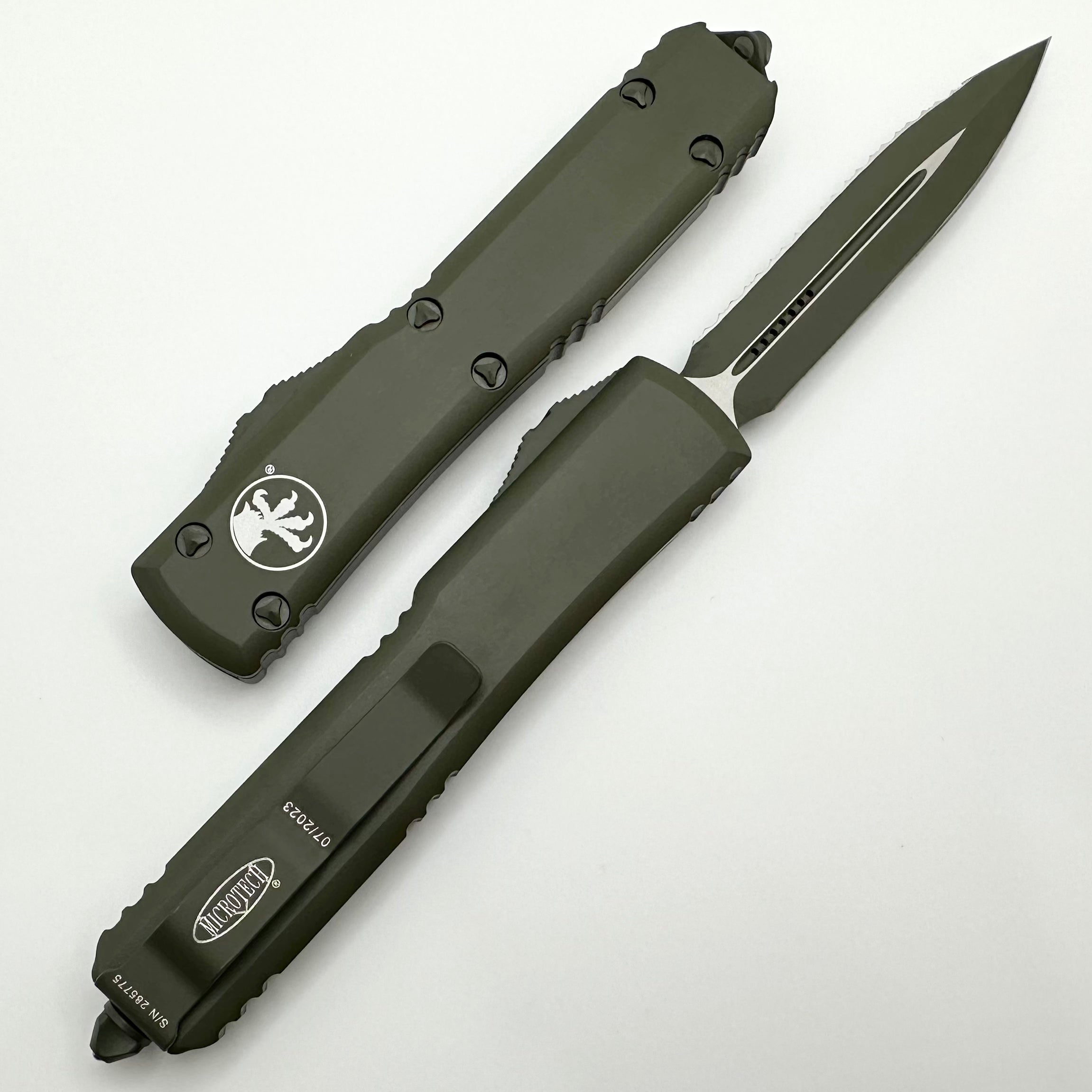 Microtech Ultratech Cerakote OD Green Double Edge Full Serrated 122-3COD