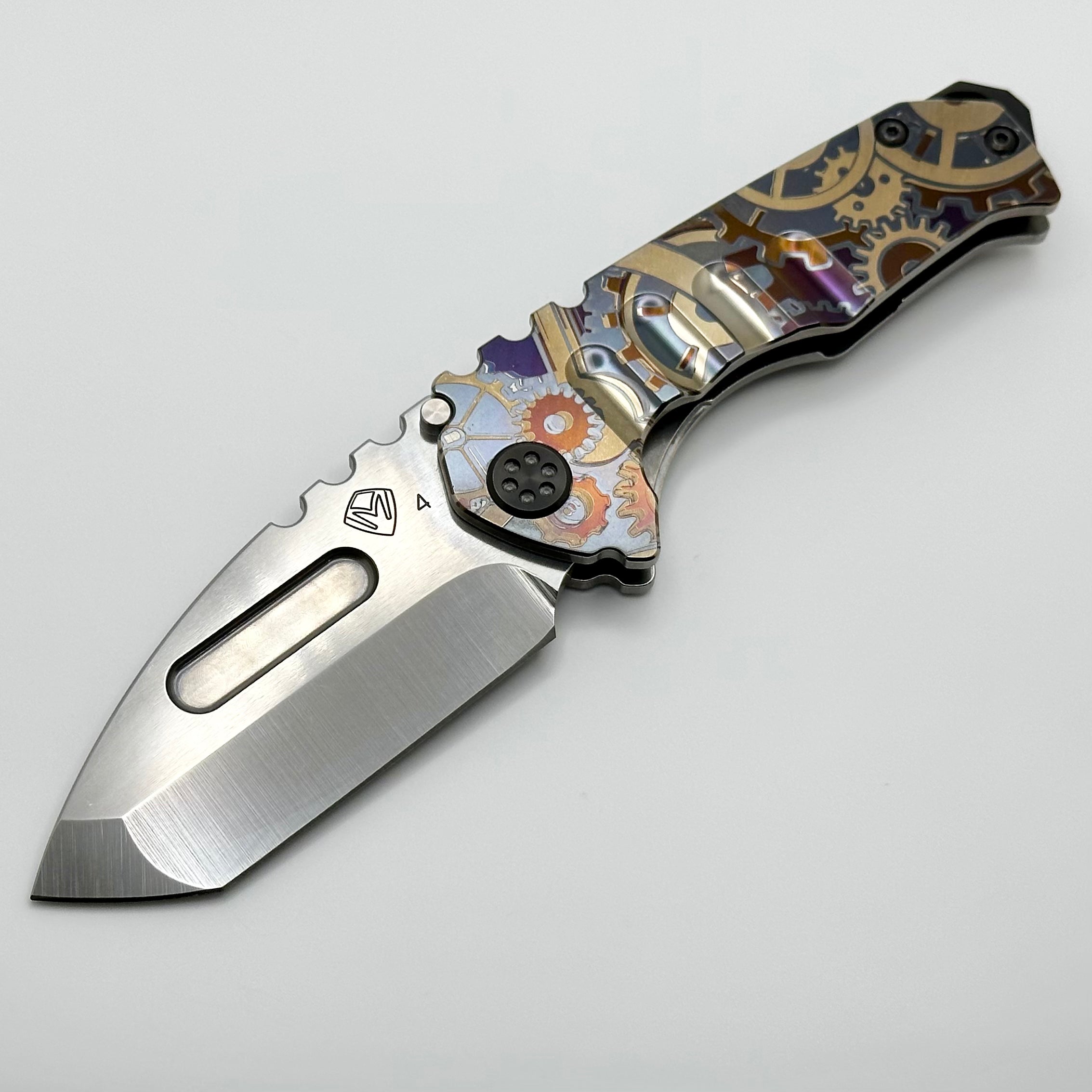 Medford Praetorian Genesis T Tumbled Gears Handles w/ PVD Hardware/Clip & S45VN Tumbled Tanto