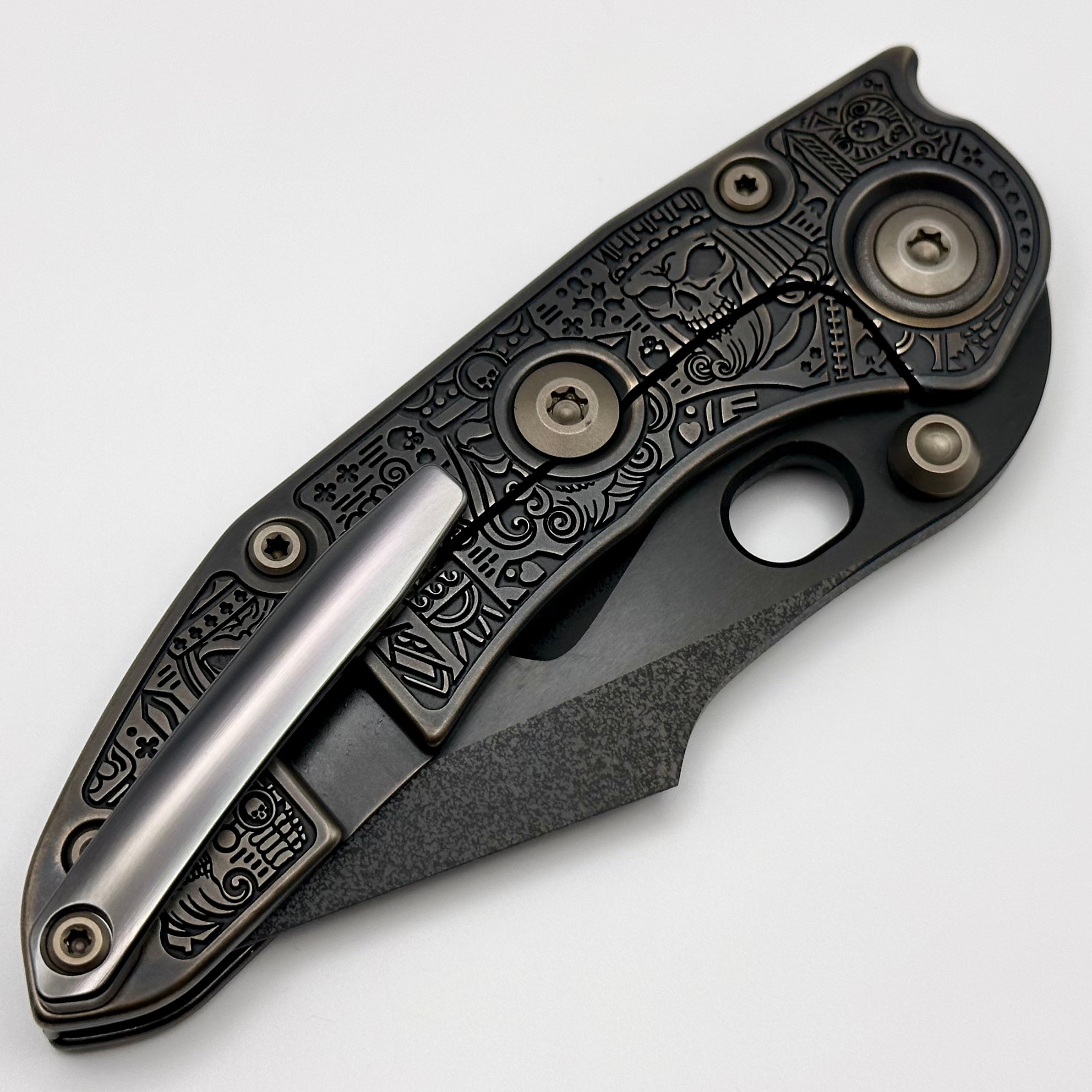 Borka Blades Custom Burnished Kingsman Stitch w/ DLC Compound Grind & DLC Rocked Backspacer w/ Bronzed Hardware PRE OWNED