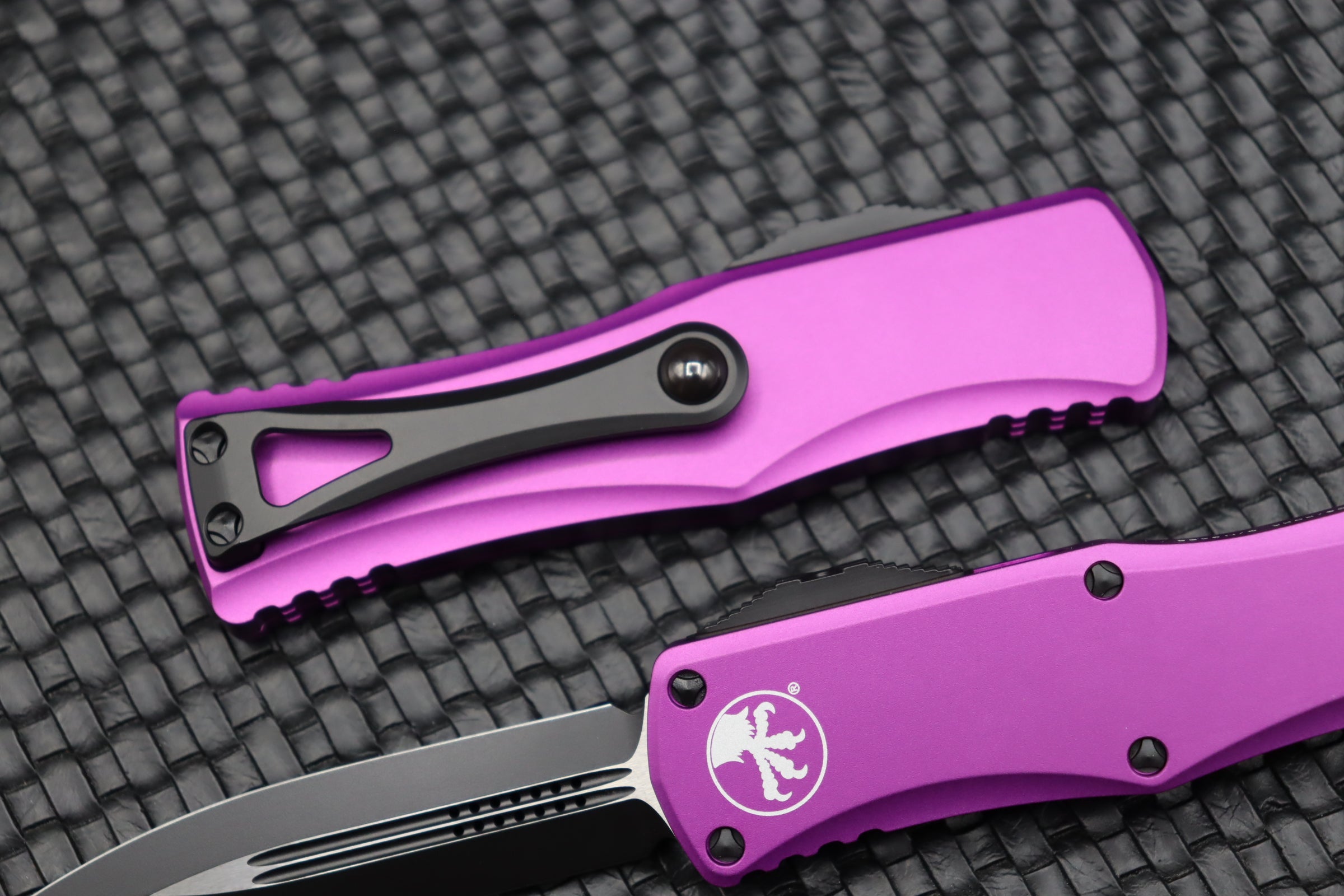 Microtech Hera Double Edge Black Standard & Violet 702-1VI