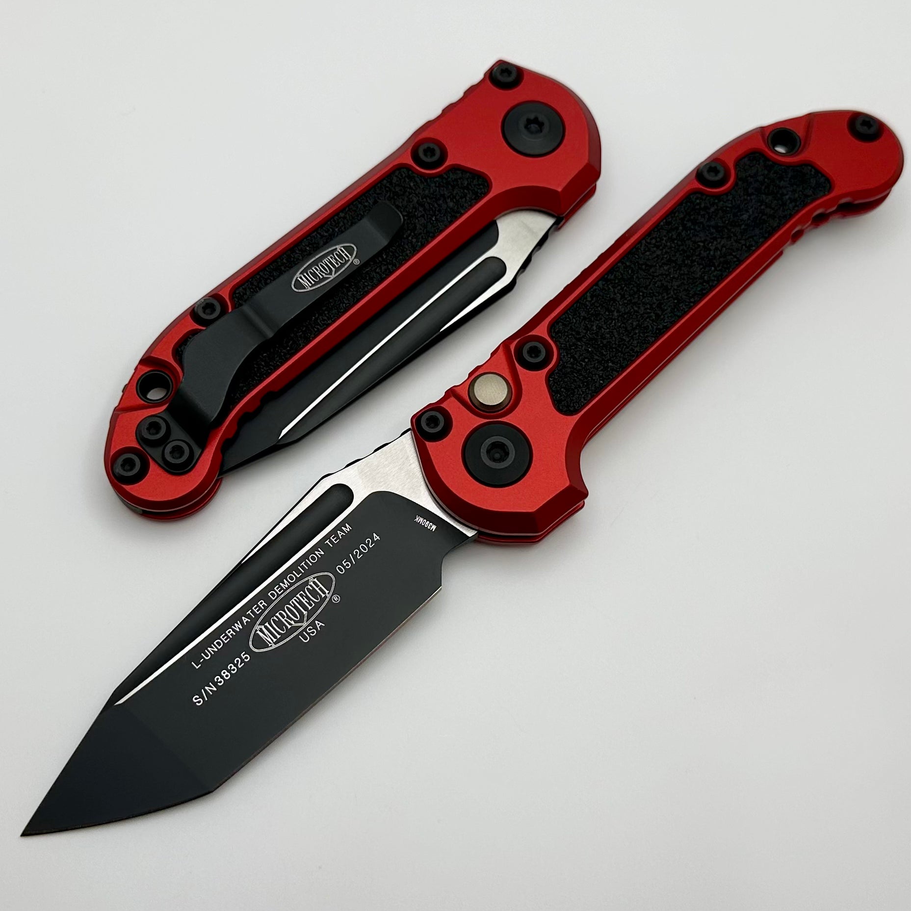 Microtech Knives LUDT Gen III Black Tanto w/ Red Handle 1136-1RD