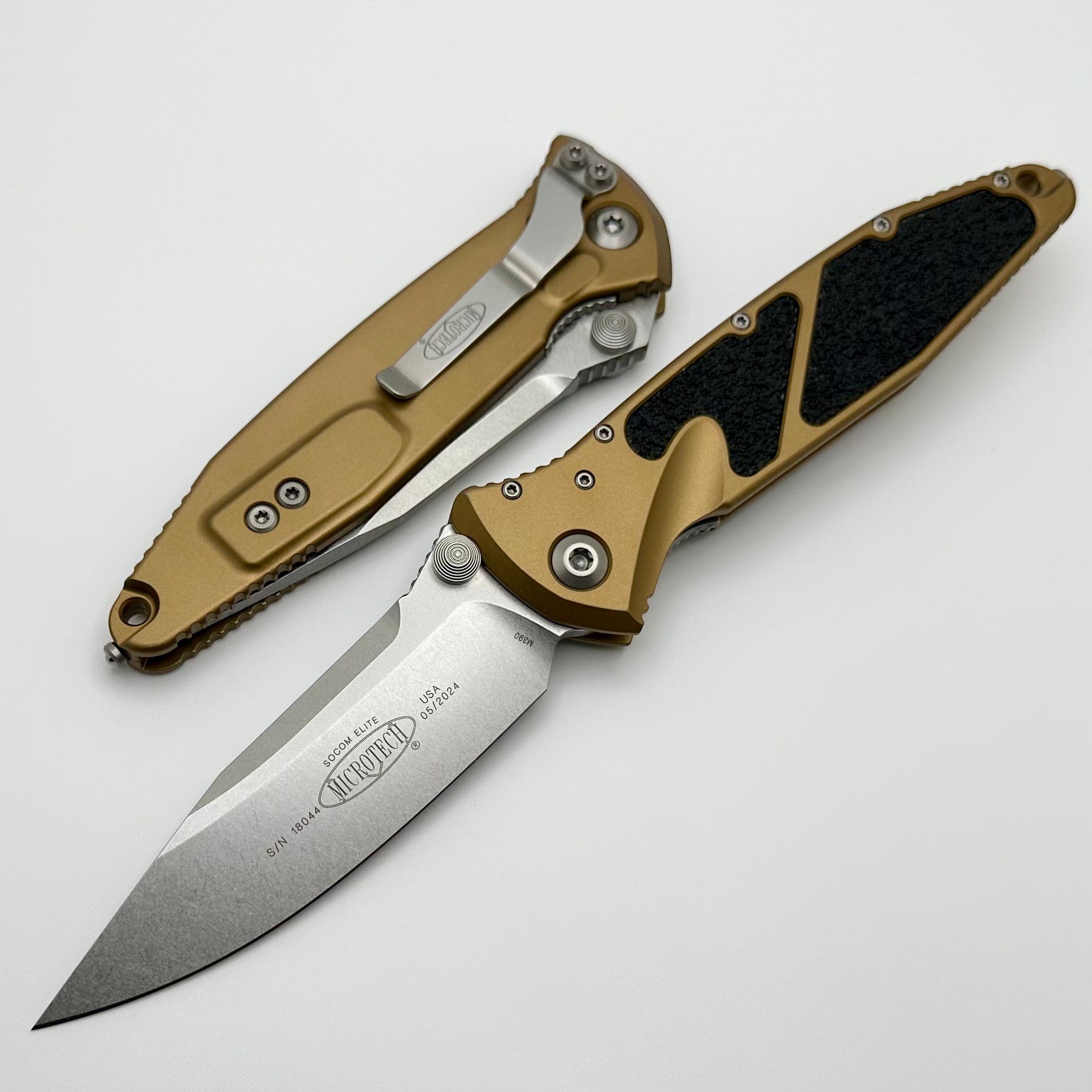 Microtech Socom Elite S/E Manual Tan Stonewash Standard 160-10TA