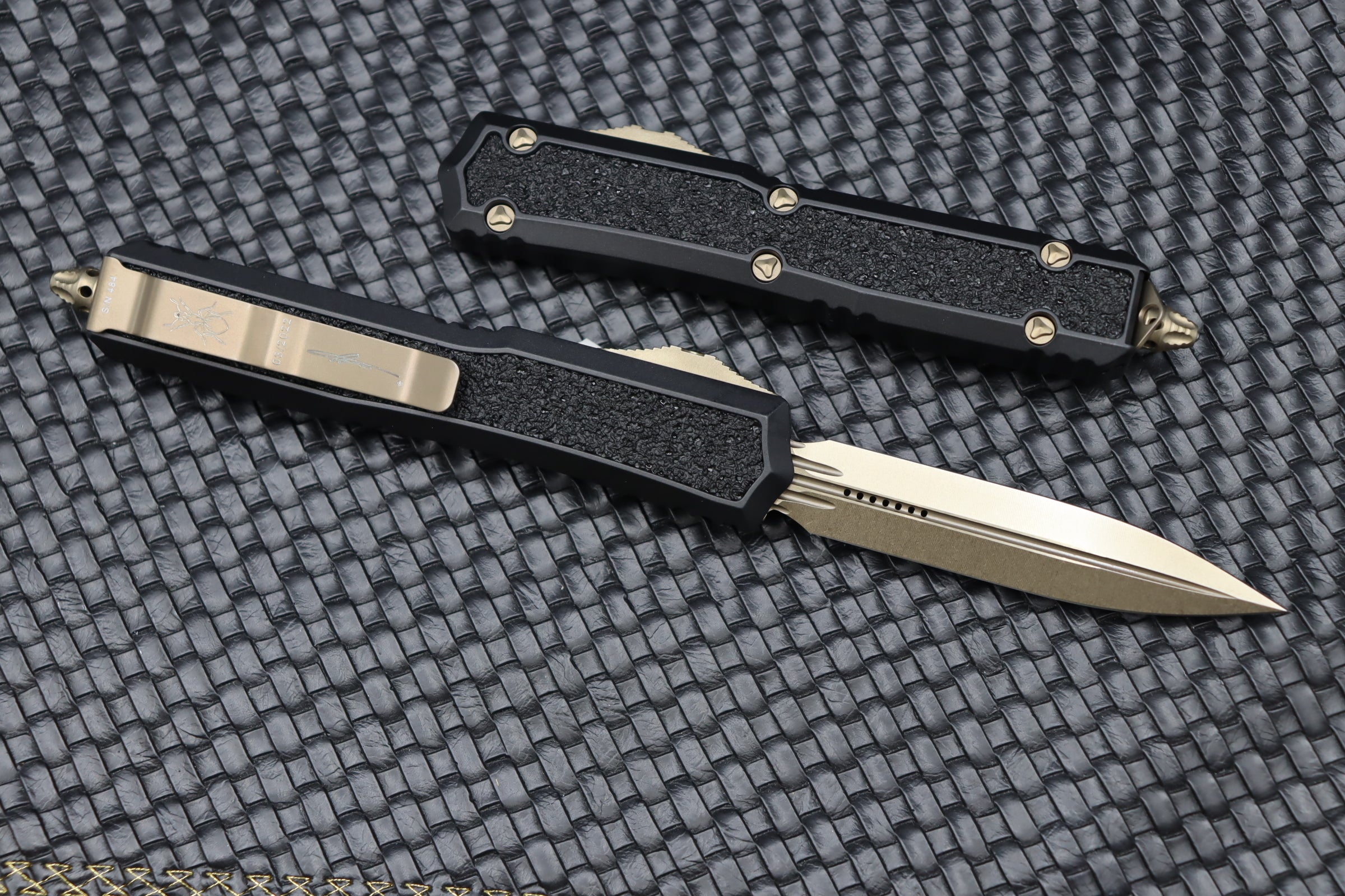 Microtech Makora Double Edge Bronze Standard & Black 206-13S