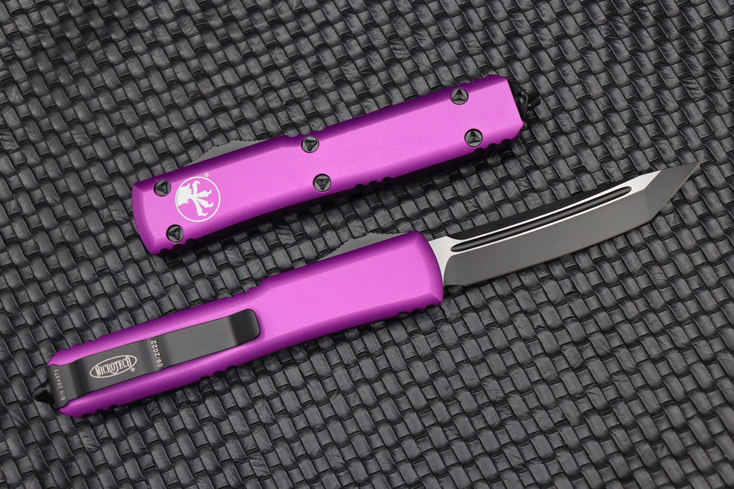 Microtech Ultratech Tanto Black Standard & Violet 123-1VI