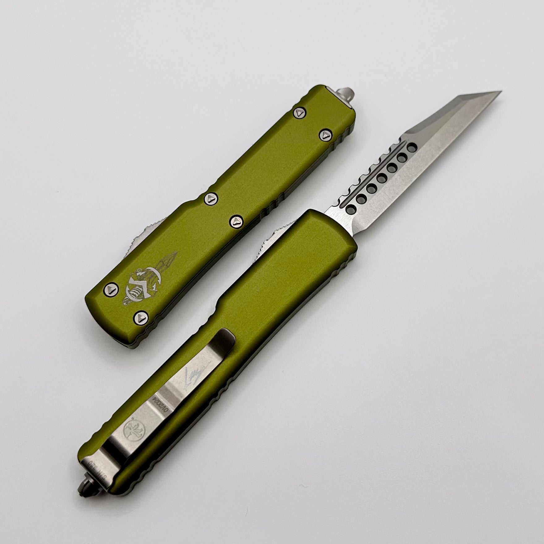 Microtech UTX-70 Warhound Stonewash Standard & OD Green 419W-10ODS